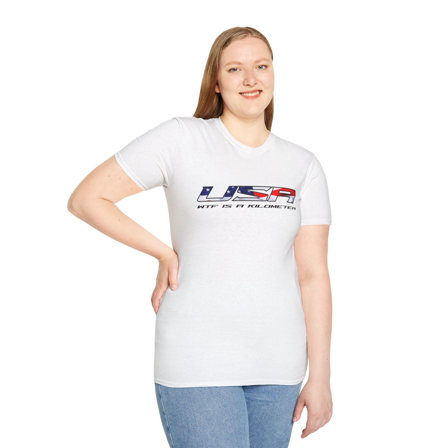 USA WTF is a Kilometer w/Flag Unisex T-Shirt