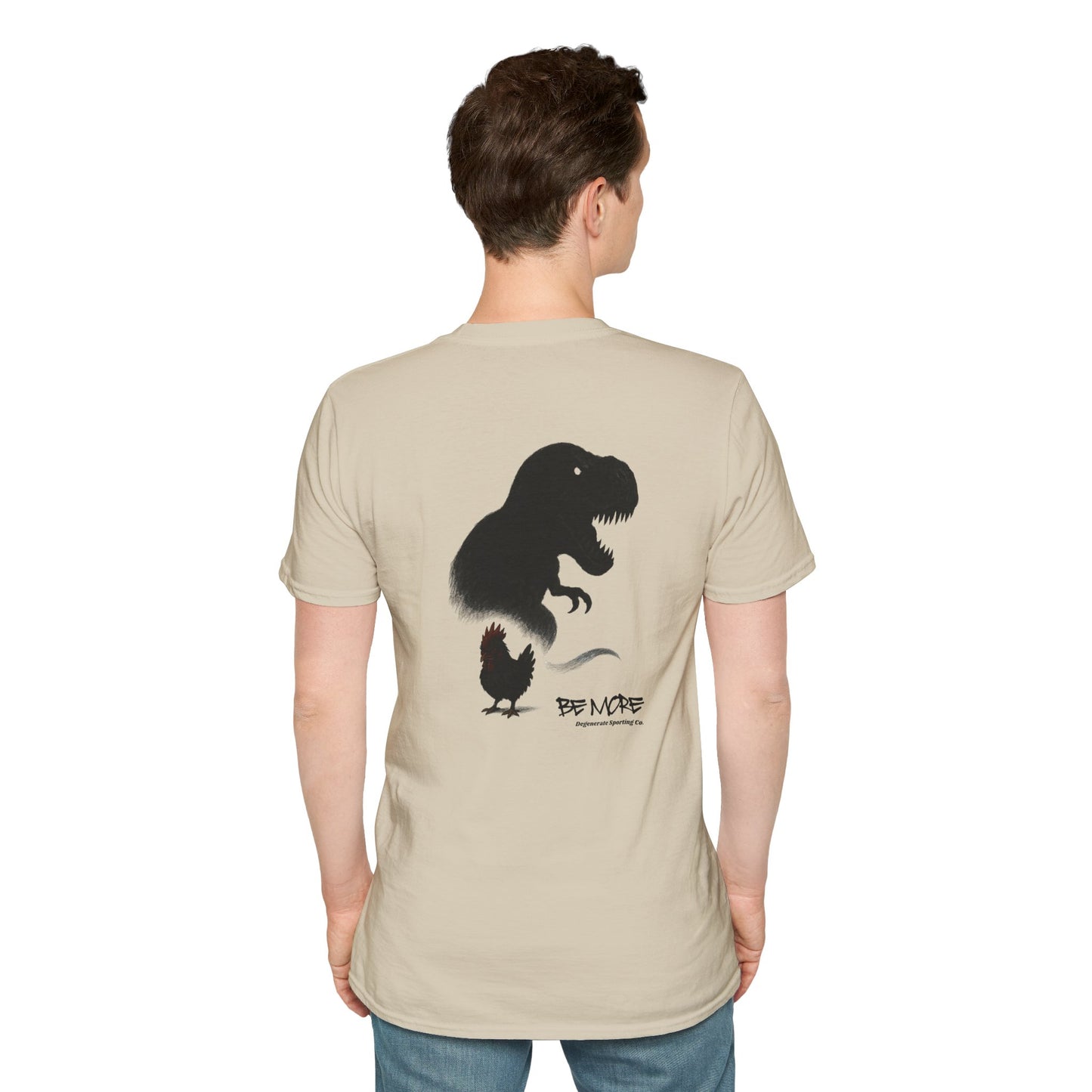 Be More. Chicken and T-Rex Evolution Graphic T-Shirt