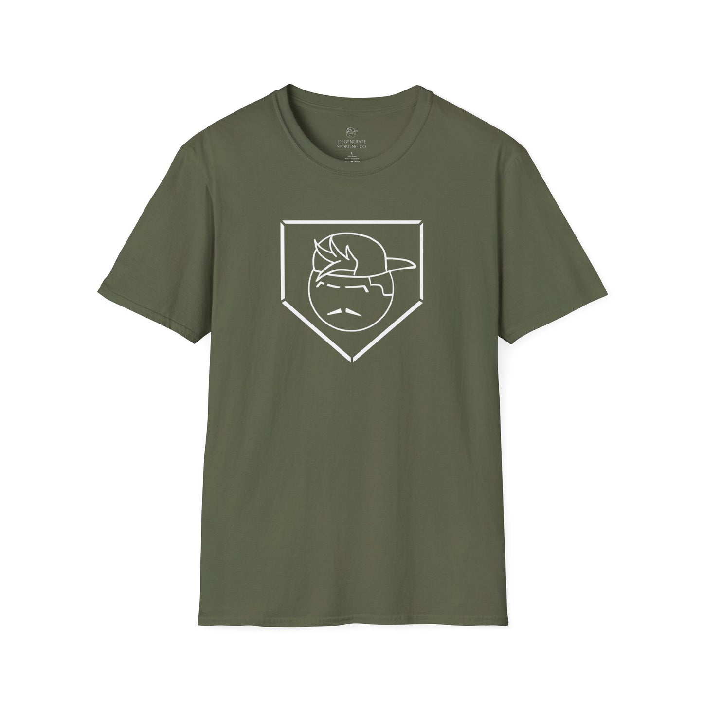White Degenerate Baseball Logo Unisex T-Shirt
