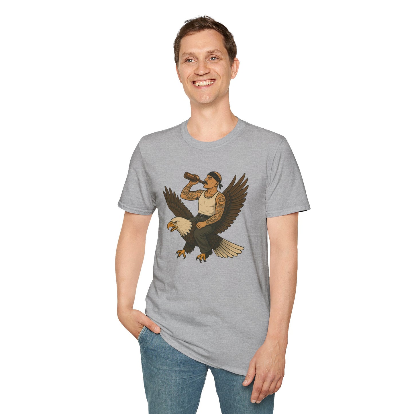 USA Vato on a Bald Eagle Patriotic Unisex T-Shirt
