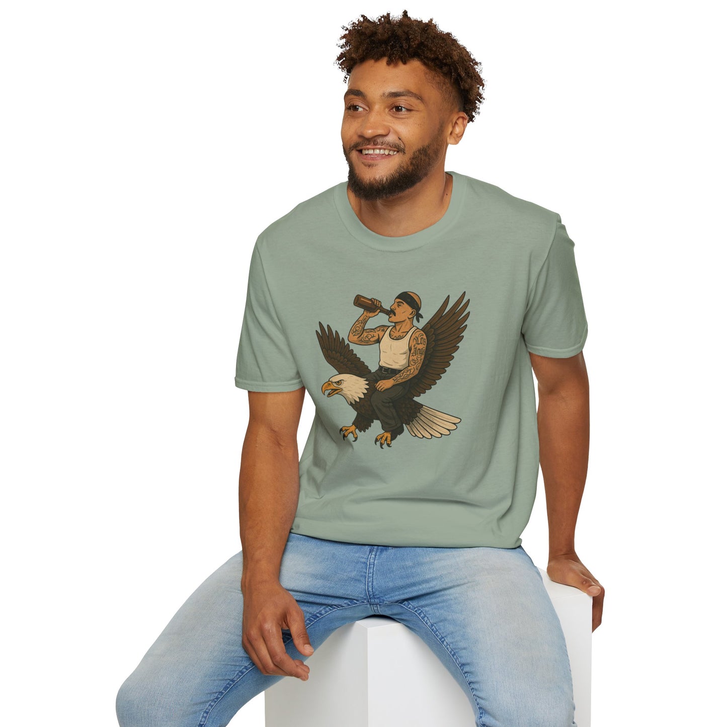 USA Vato on a Bald Eagle Patriotic Unisex T-Shirt