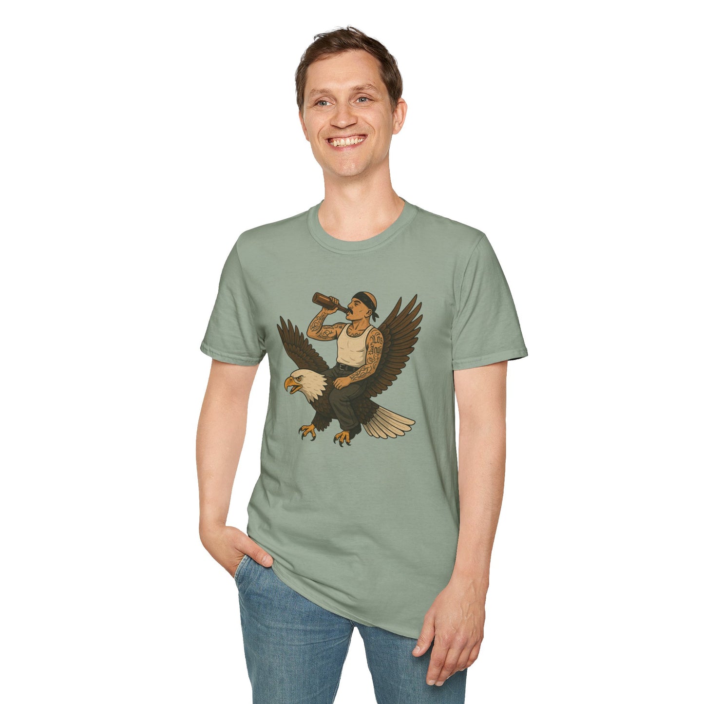 USA Vato on a Bald Eagle Patriotic Unisex T-Shirt