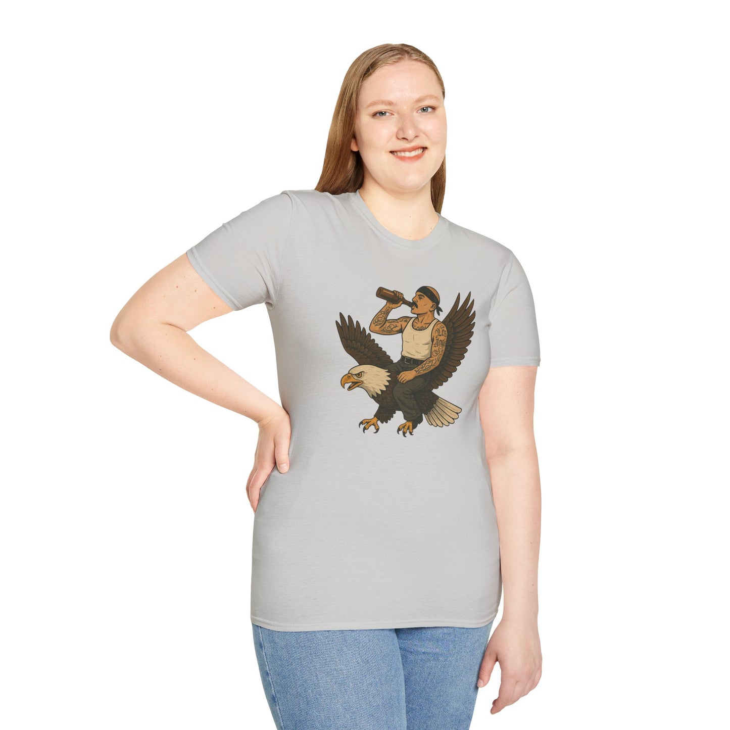 USA Vato on a Bald Eagle Patriotic Unisex T-Shirt