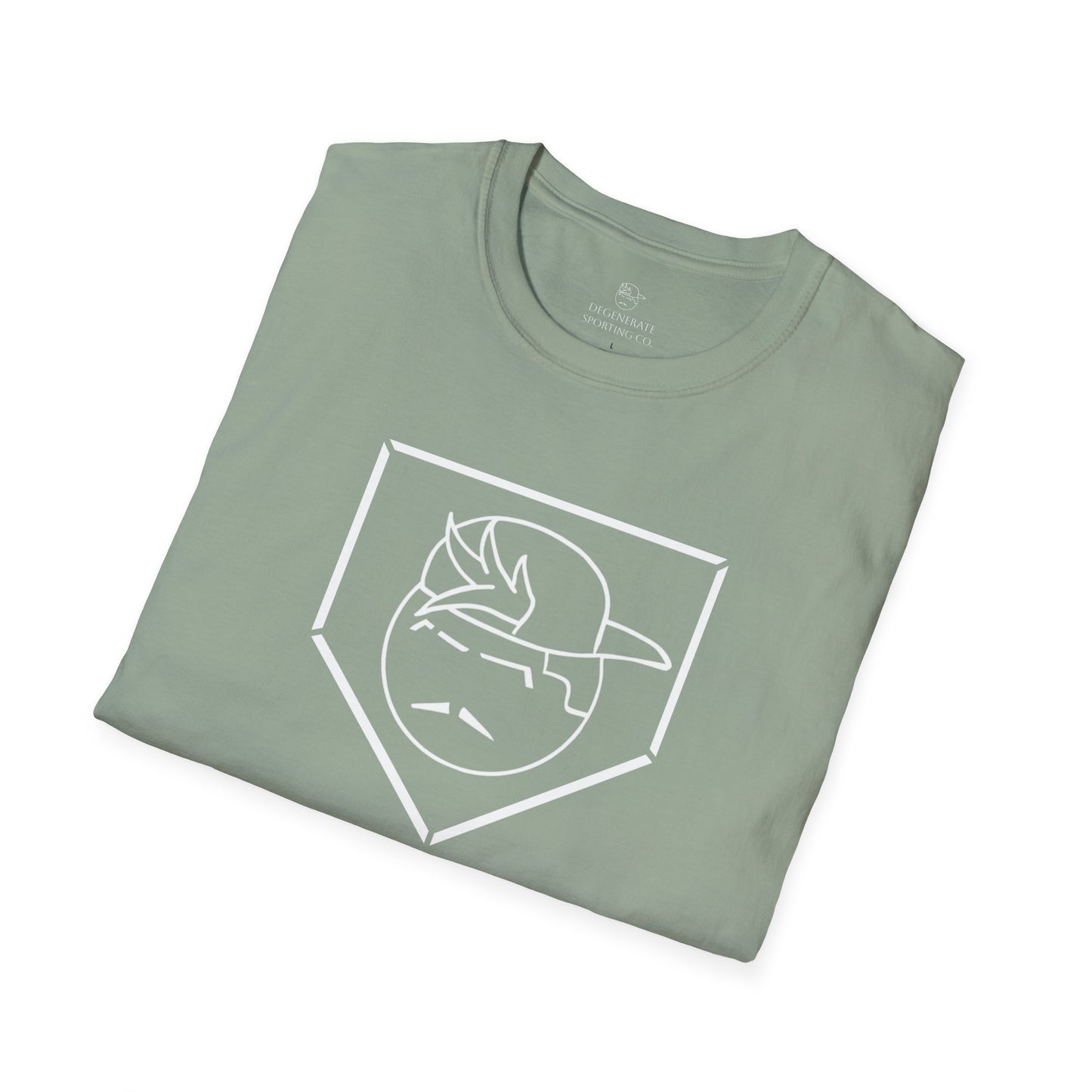White Degenerate Baseball Logo Unisex T-Shirt
