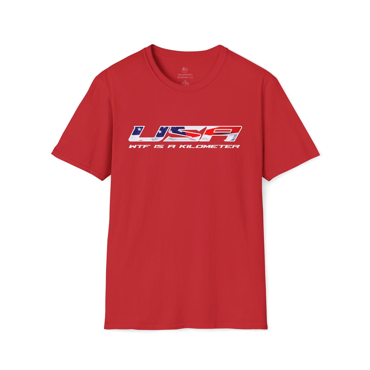 USA WTF is a Kilometer w/Flag Unisex T-Shirt