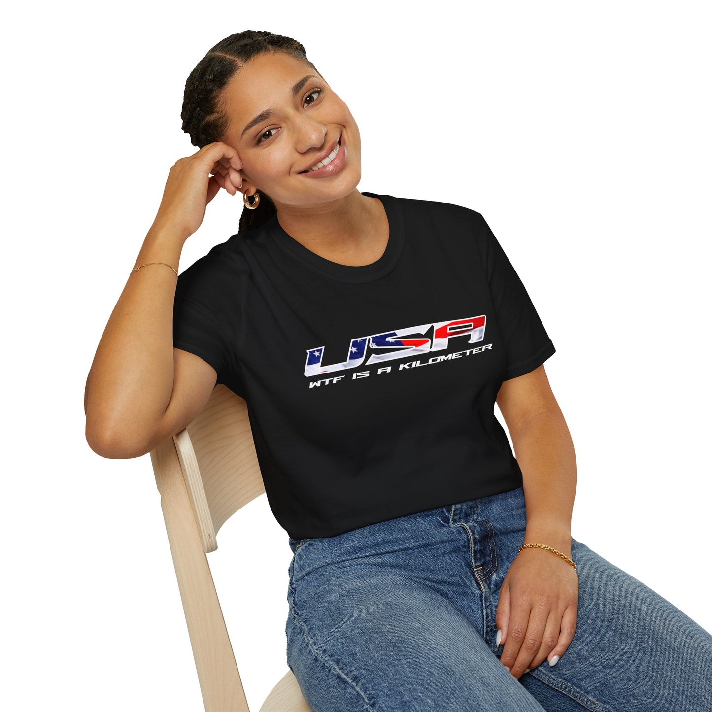 USA WTF is a Kilometer w/Flag Unisex T-Shirt
