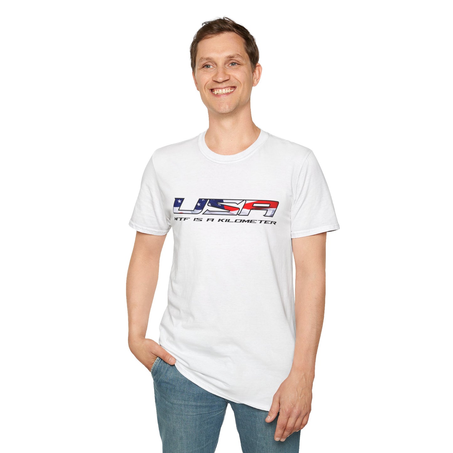 USA WTF is a Kilometer w/Flag Unisex T-Shirt