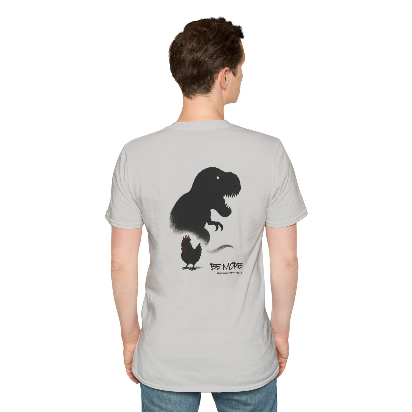 Be More. Chicken and T-Rex Evolution Graphic T-Shirt
