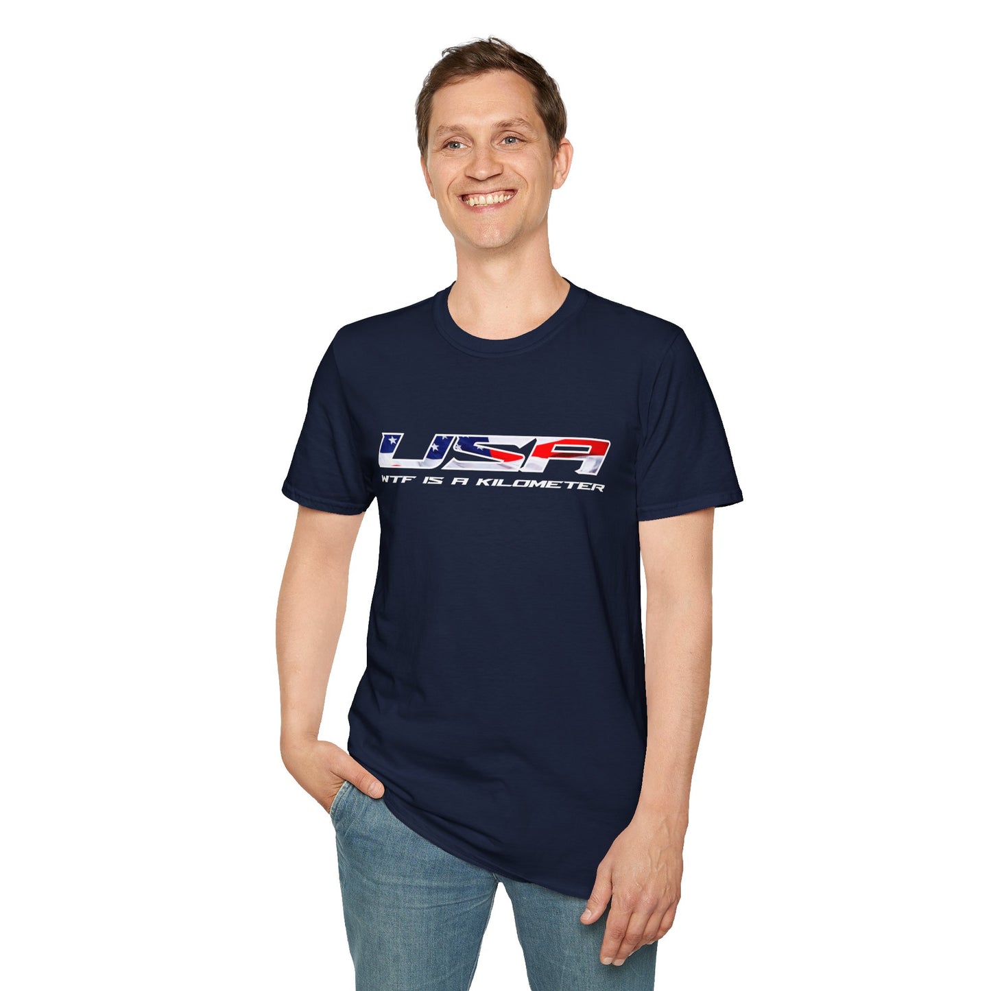 USA WTF is a Kilometer w/Flag Unisex T-Shirt