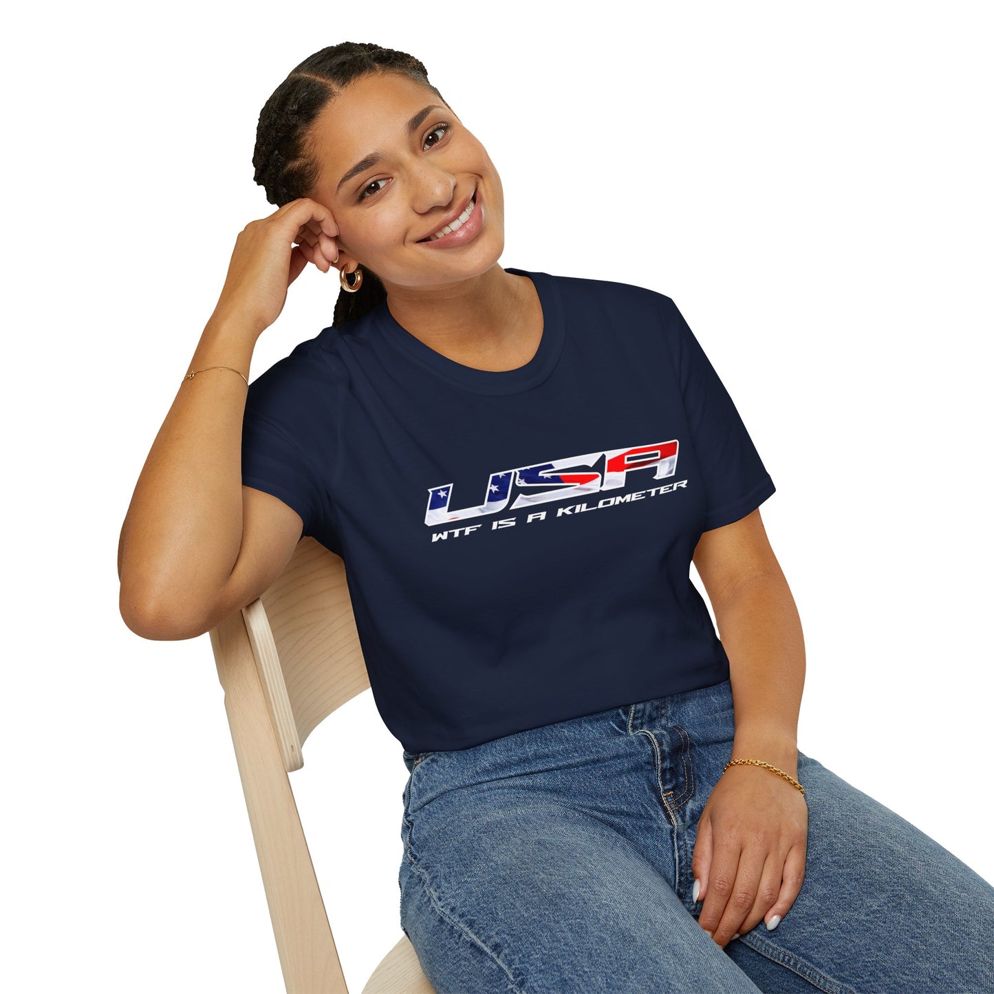 USA WTF is a Kilometer w/Flag Unisex T-Shirt