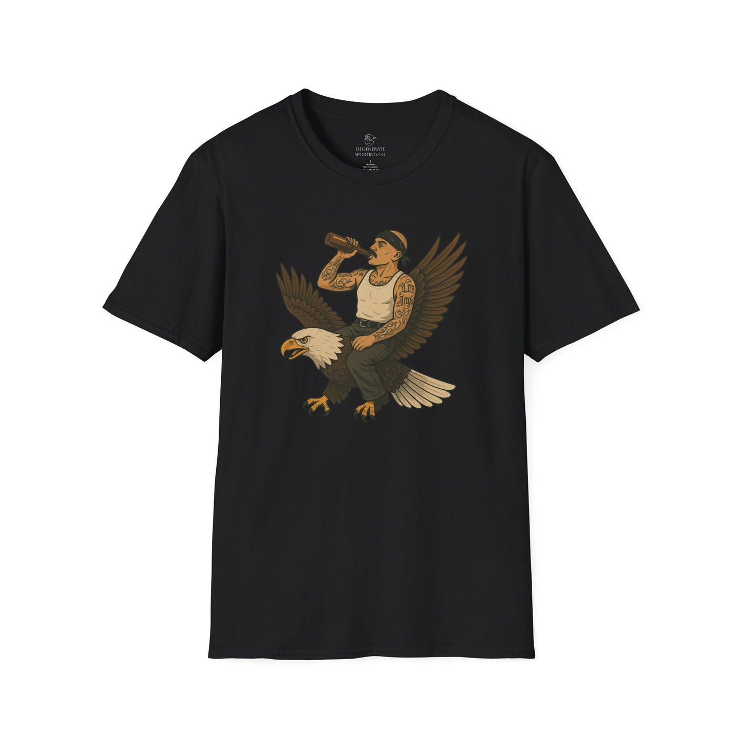 USA Vato on a Bald Eagle Patriotic Unisex T-Shirt