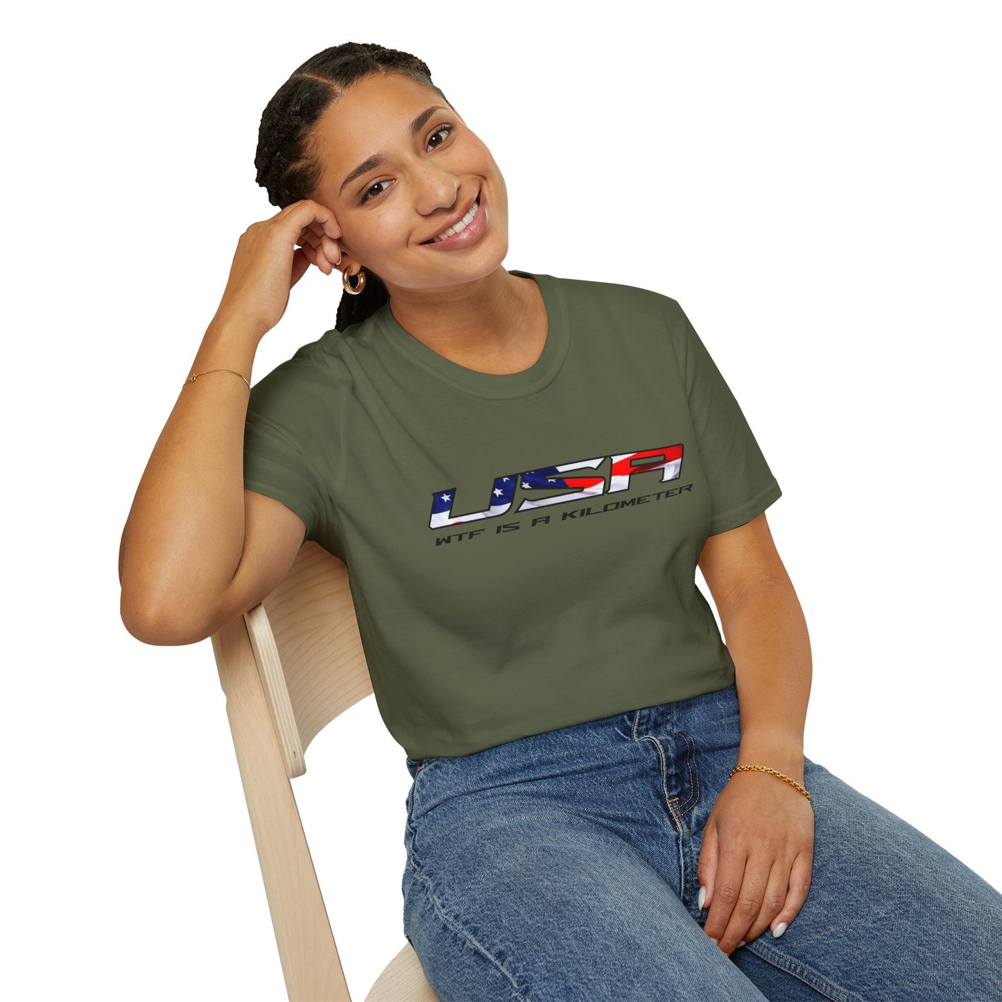 USA WTF is a Kilometer w/Flag Unisex T-Shirt