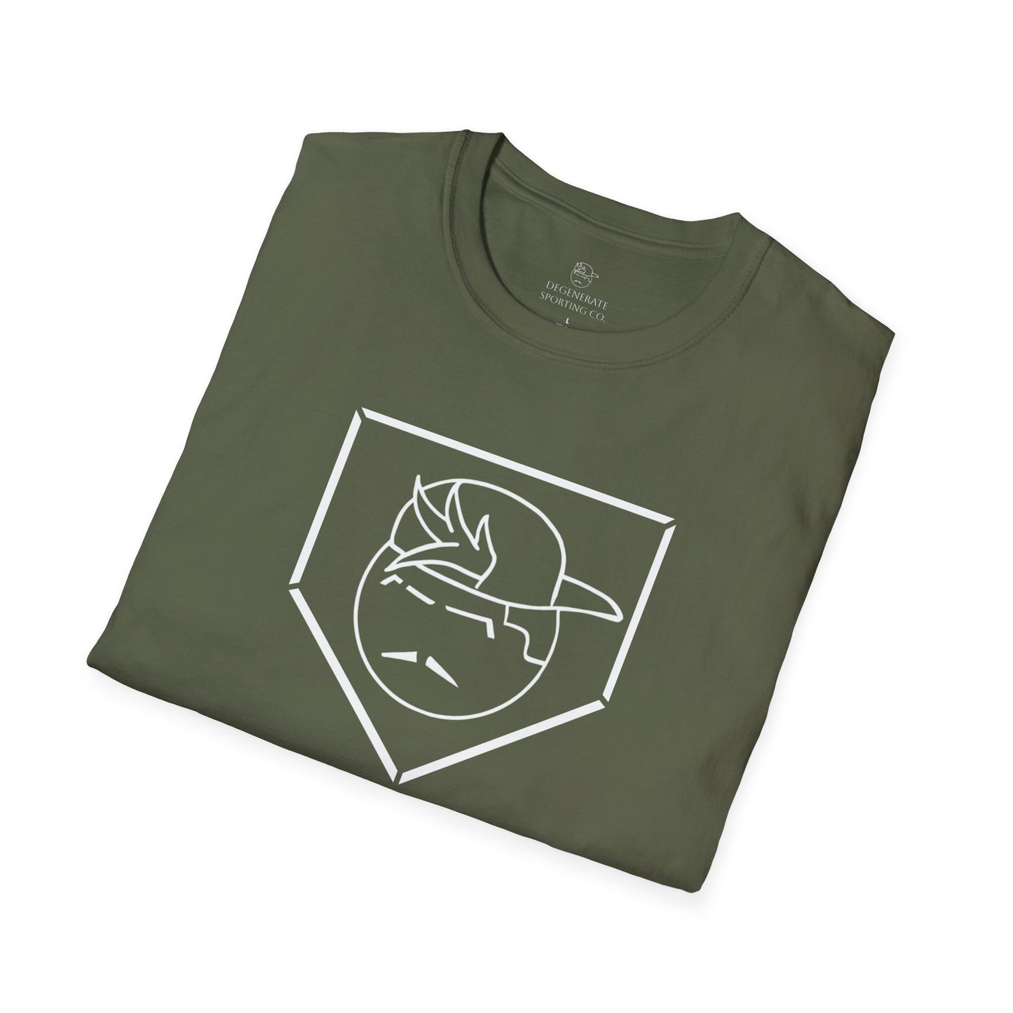White Degenerate Baseball Logo Unisex T-Shirt