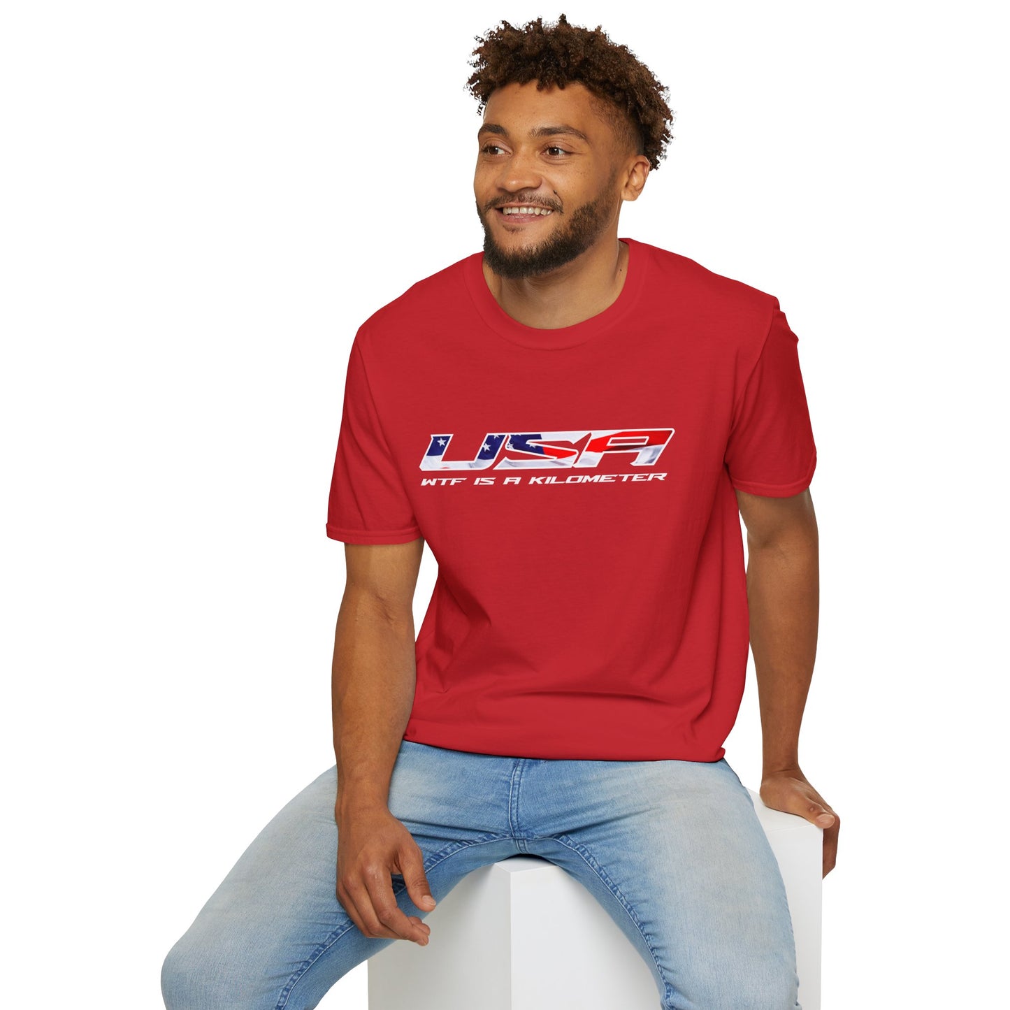 USA WTF is a Kilometer w/Flag Unisex T-Shirt