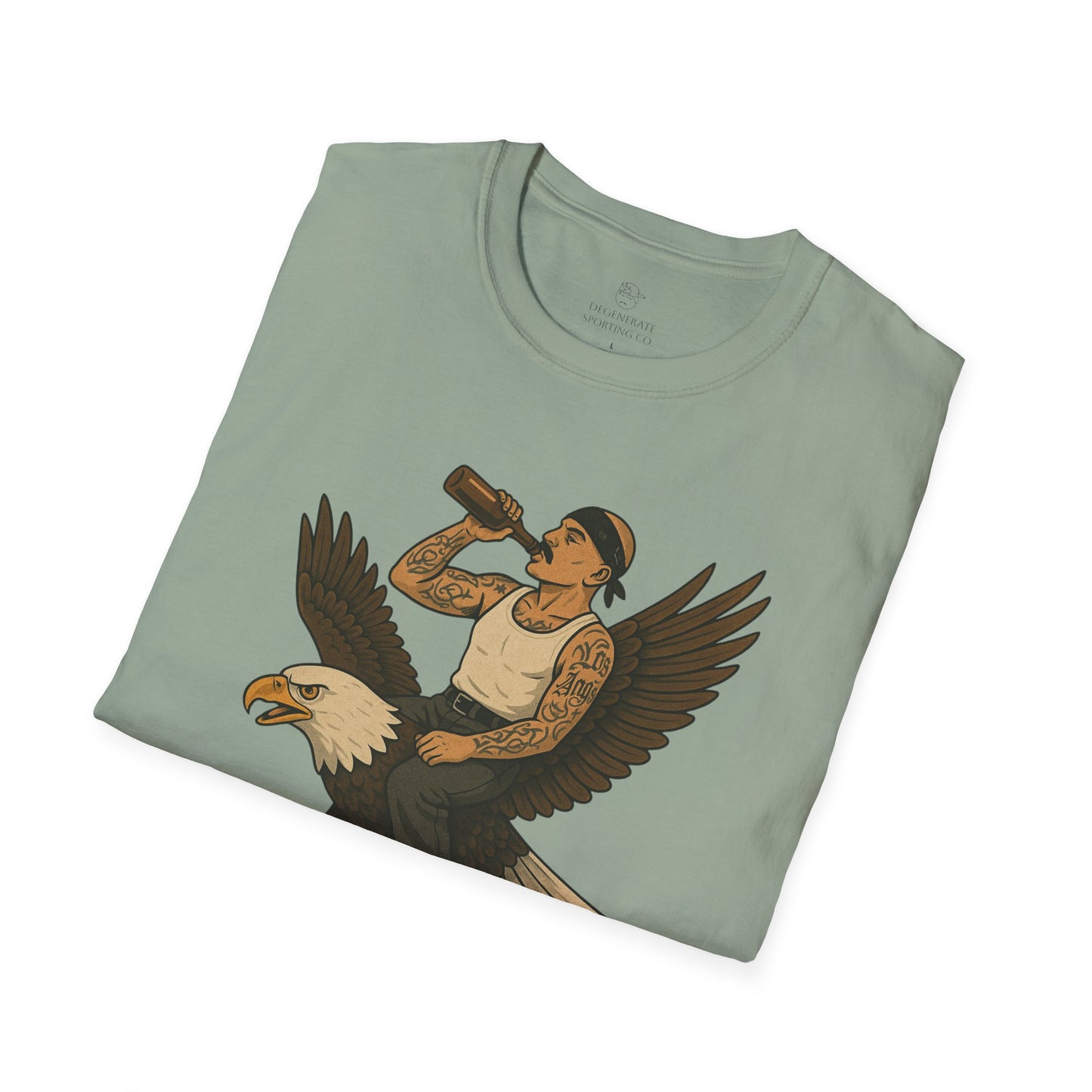 USA Vato on a Bald Eagle Patriotic Unisex T-Shirt