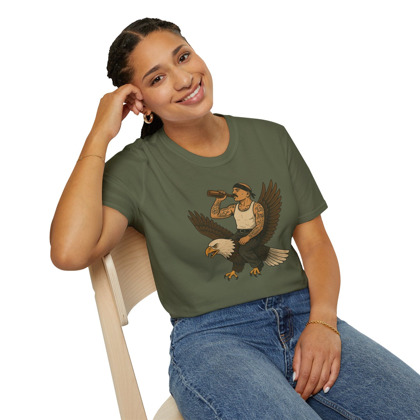 USA Vato on a Bald Eagle Patriotic Unisex T-Shirt