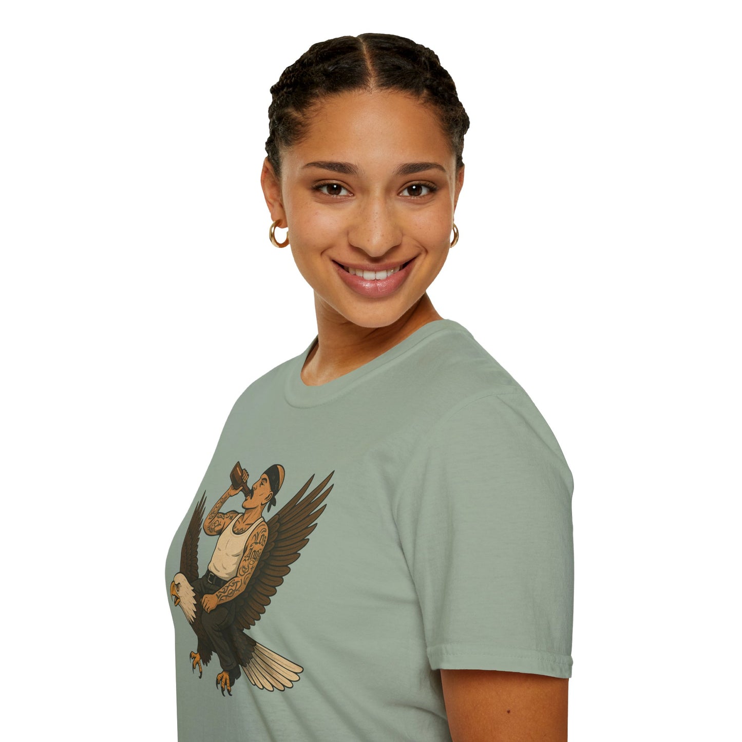 USA Vato on a Bald Eagle Patriotic Unisex T-Shirt
