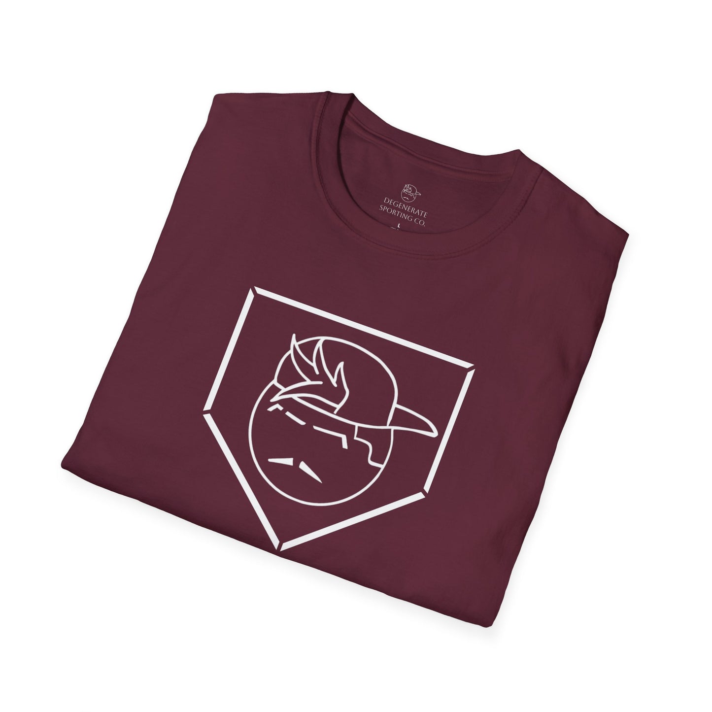White Degenerate Baseball Logo Unisex T-Shirt
