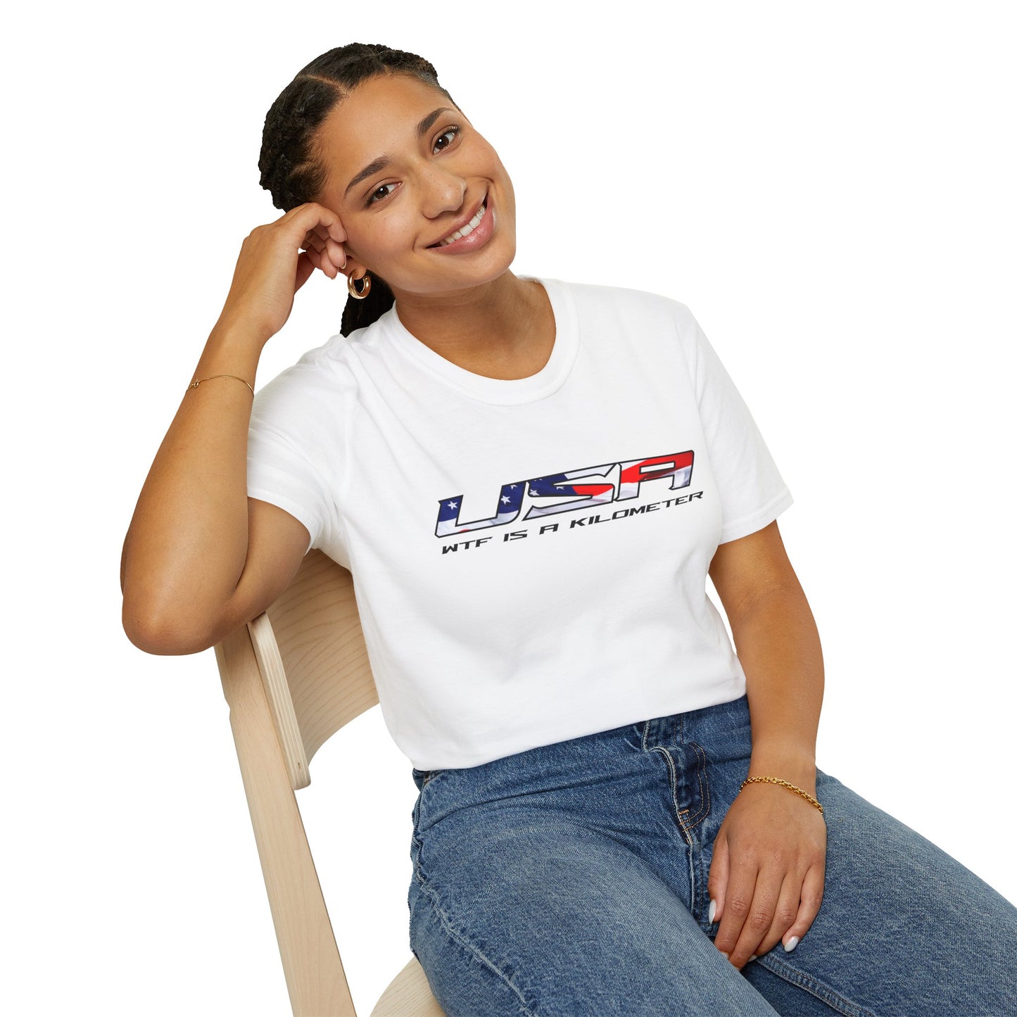 USA WTF is a Kilometer w/Flag Unisex T-Shirt