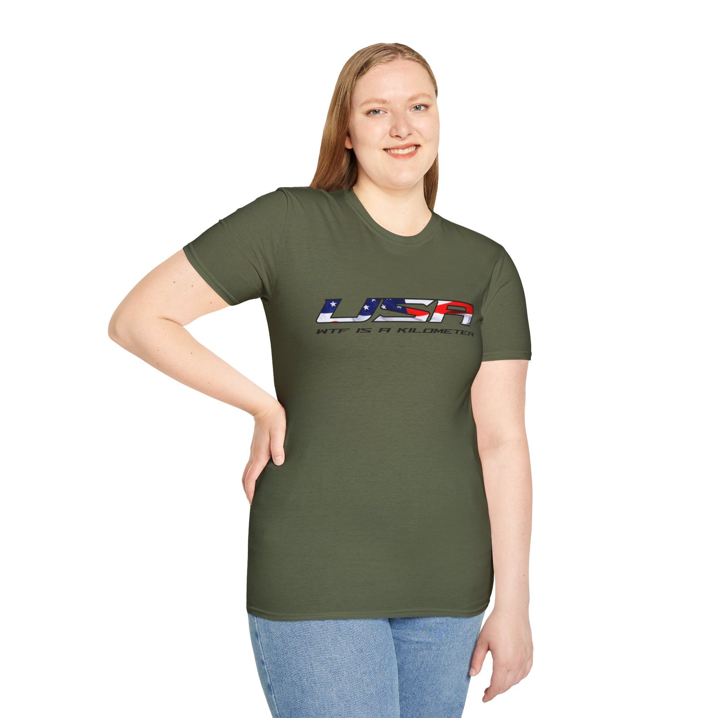 USA WTF is a Kilometer w/Flag Unisex T-Shirt