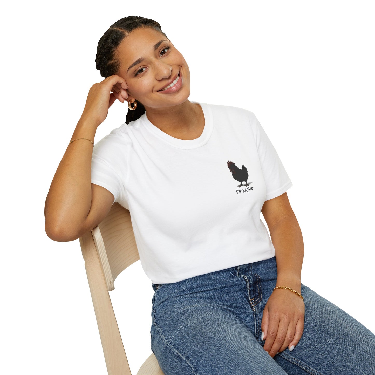 Be More. Chicken and T-Rex Evolution Graphic T-Shirt