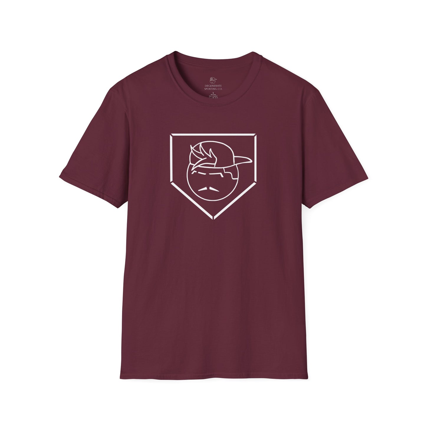White Degenerate Baseball Logo Unisex T-Shirt