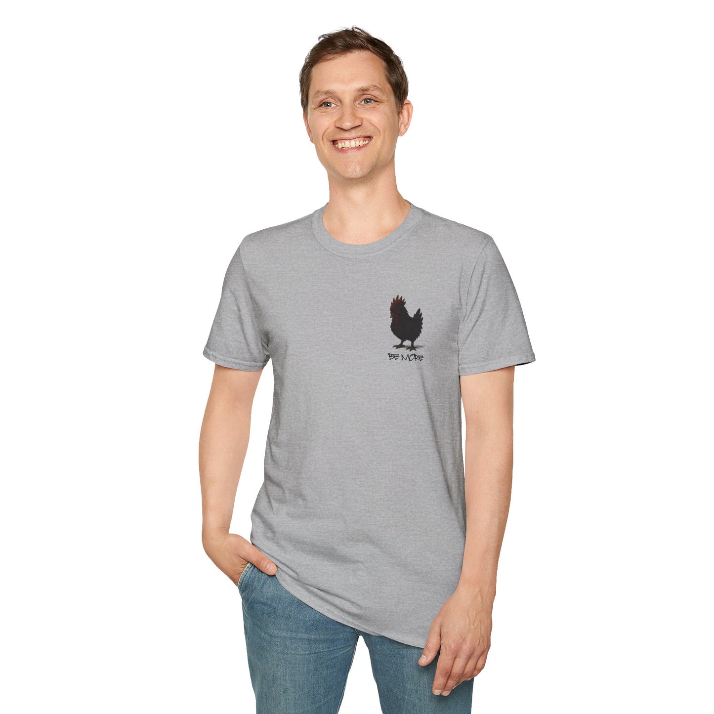 Be More. Chicken and T-Rex Evolution Graphic T-Shirt