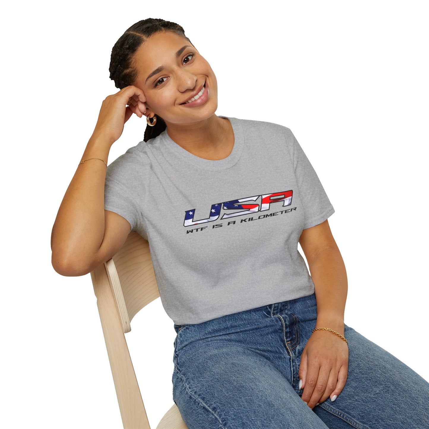 USA WTF is a Kilometer w/Flag Unisex T-Shirt