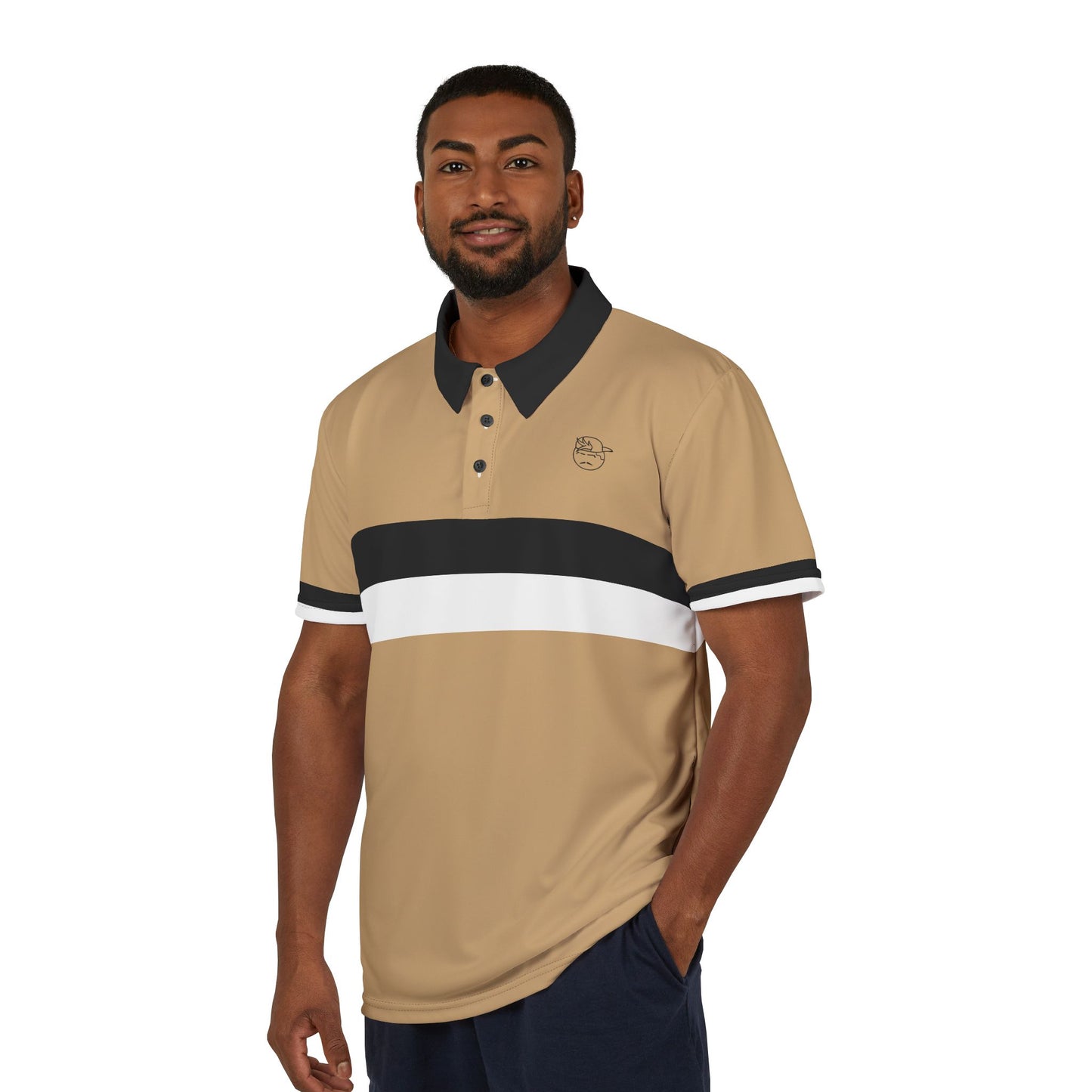 Gold/Black Thick Striped Degenerate Unisex Polo Shirt