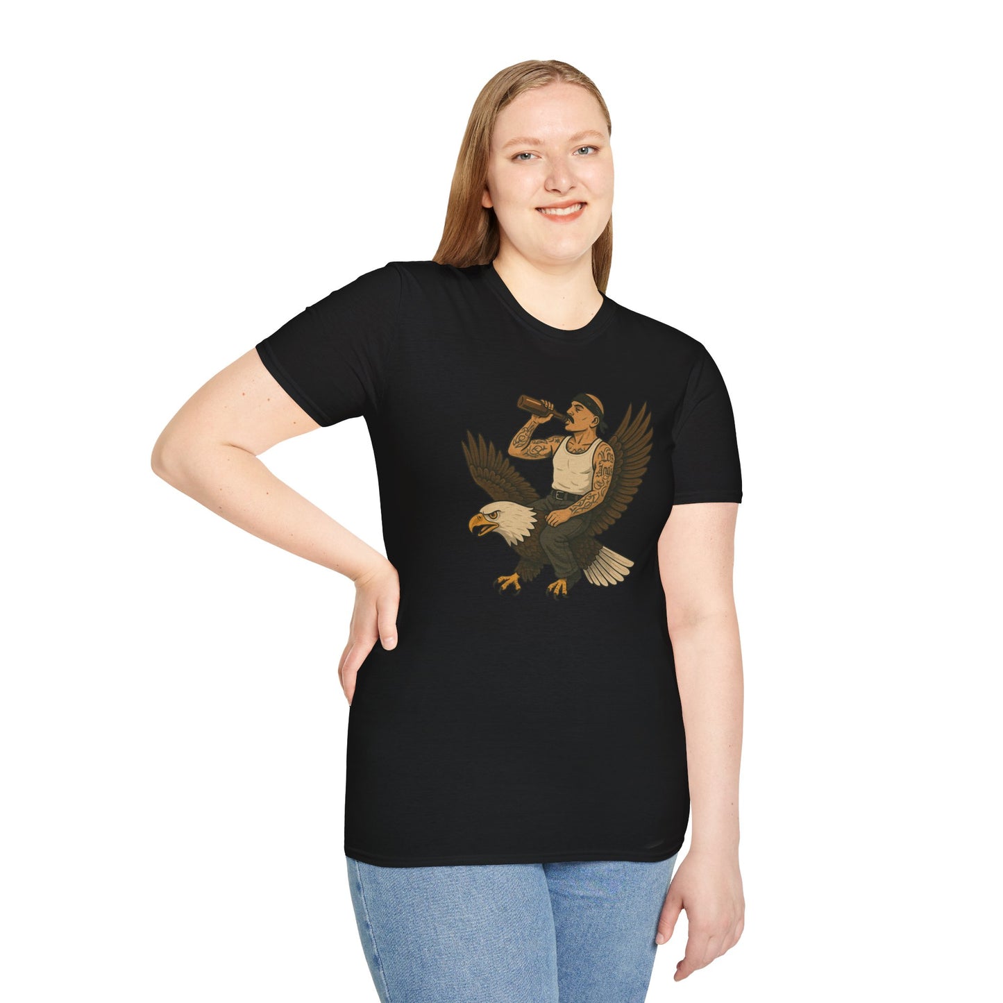 USA Vato on a Bald Eagle Patriotic Unisex T-Shirt