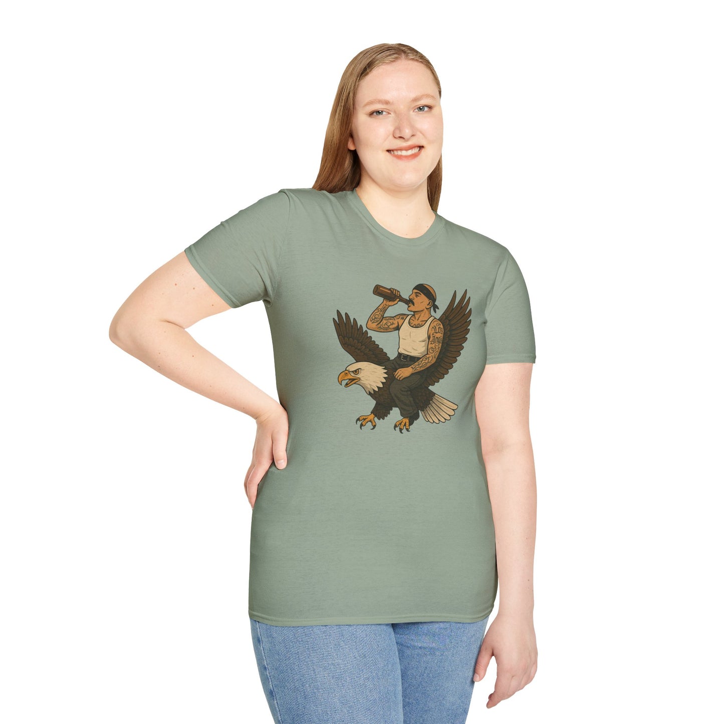 USA Vato on a Bald Eagle Patriotic Unisex T-Shirt
