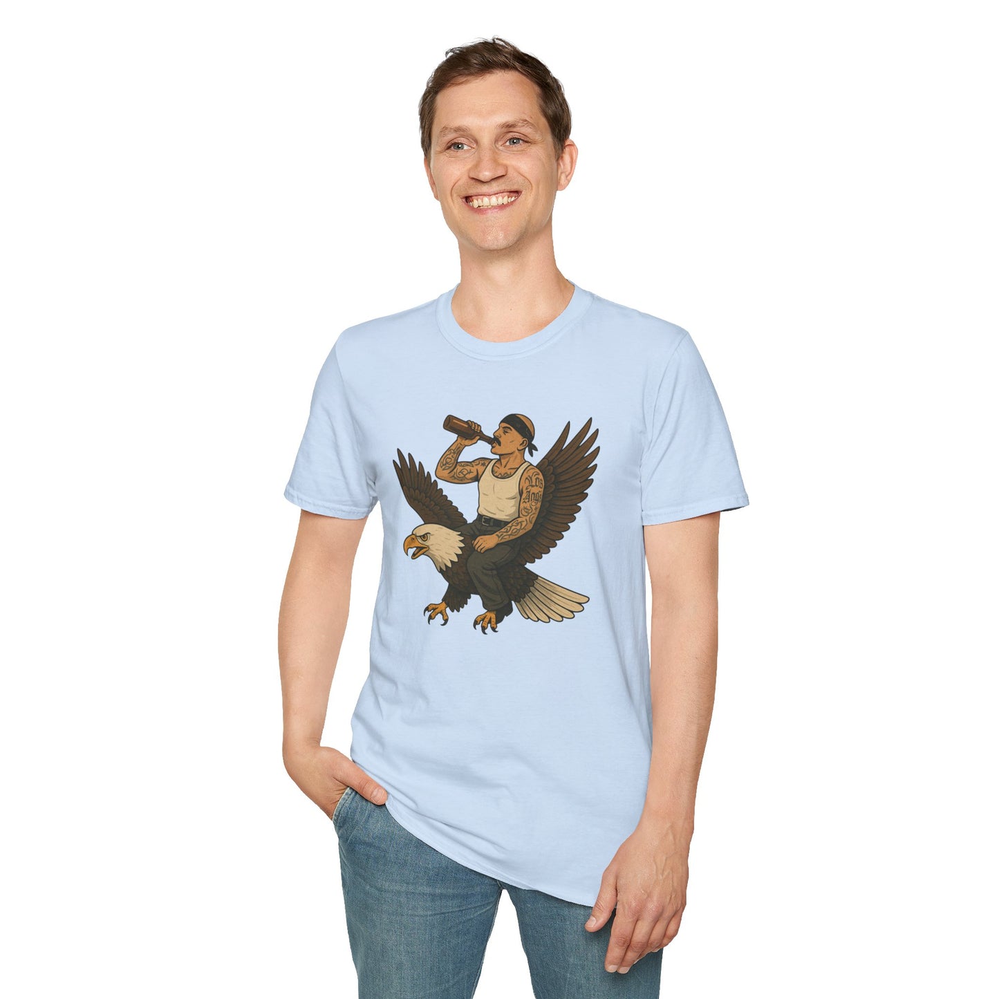 USA Vato on a Bald Eagle Patriotic Unisex T-Shirt