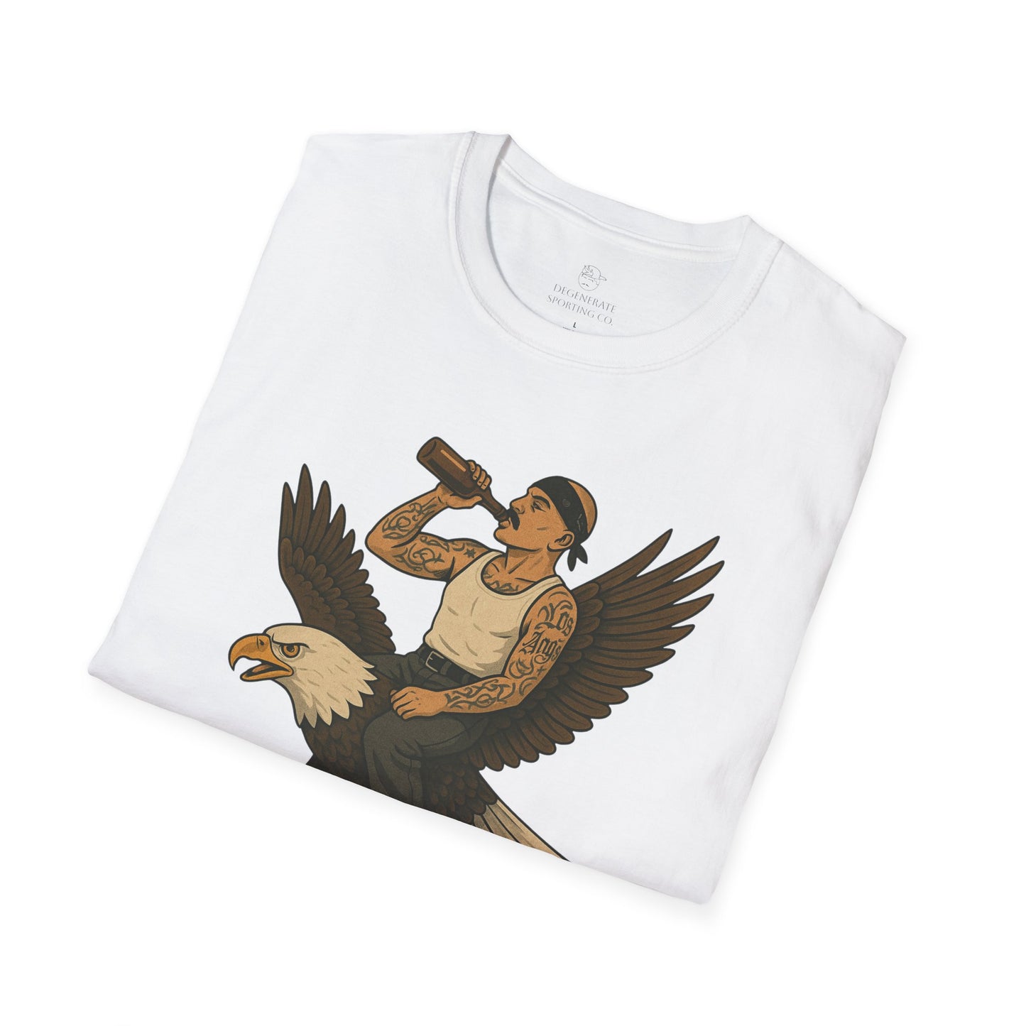 USA Vato on a Bald Eagle Patriotic Unisex T-Shirt