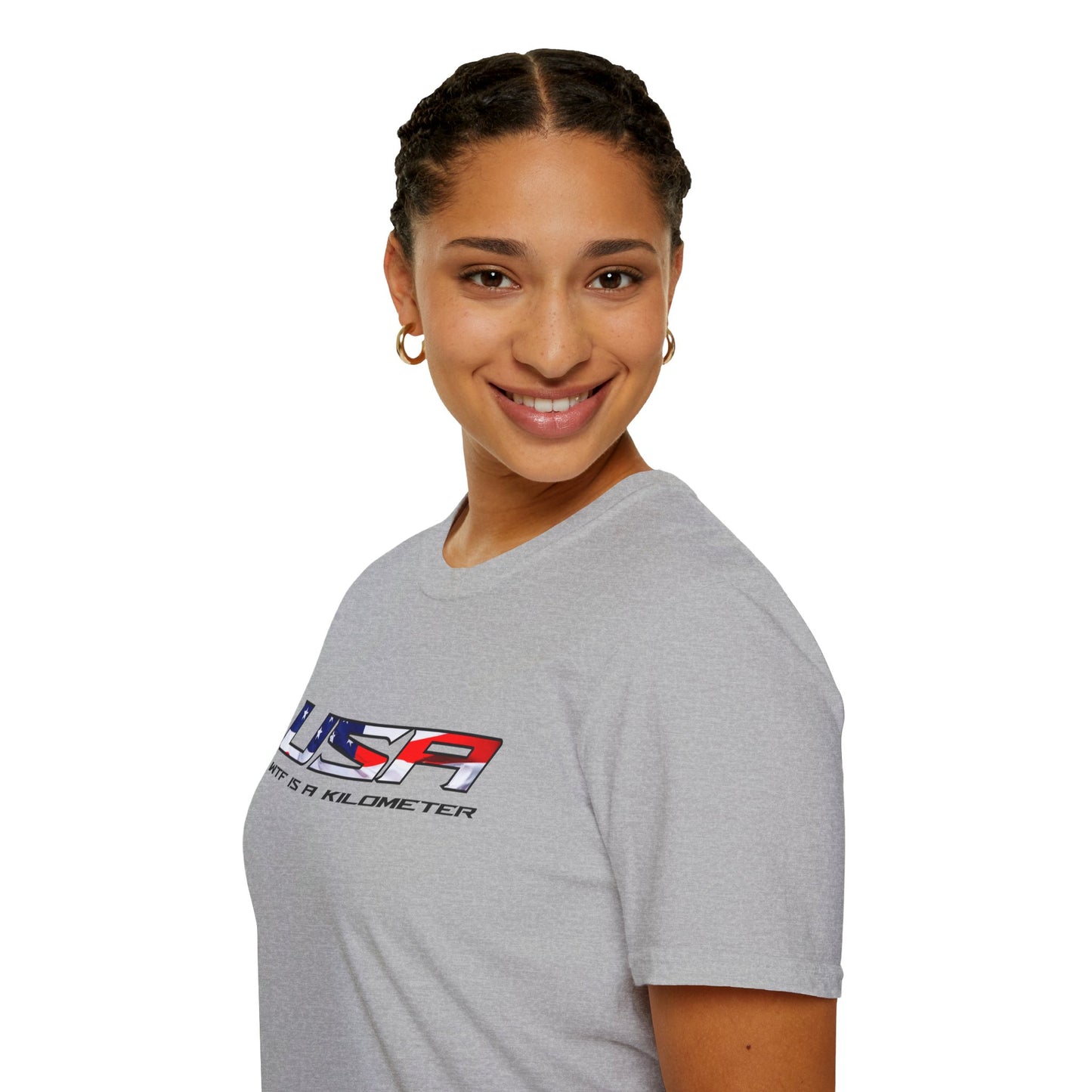 USA WTF is a Kilometer w/Flag Unisex T-Shirt