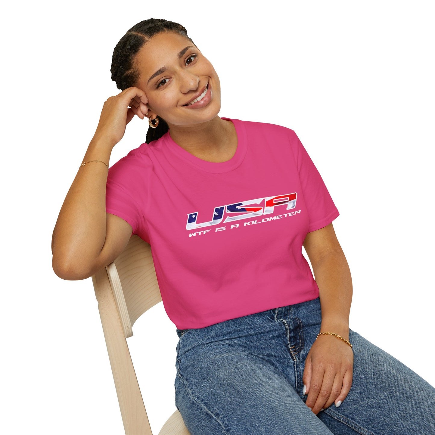USA WTF is a Kilometer w/Flag Unisex T-Shirt