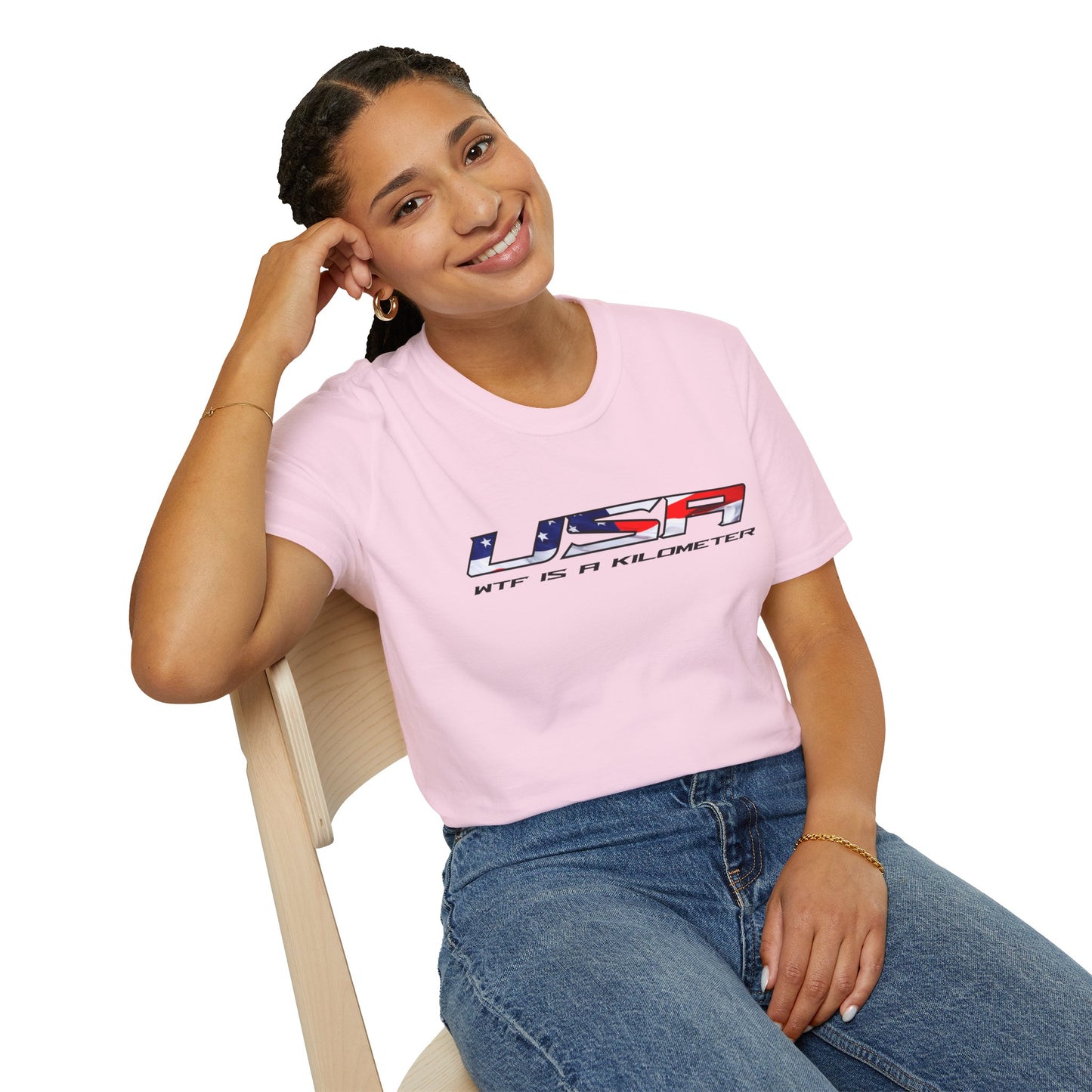 USA WTF is a Kilometer w/Flag Unisex T-Shirt