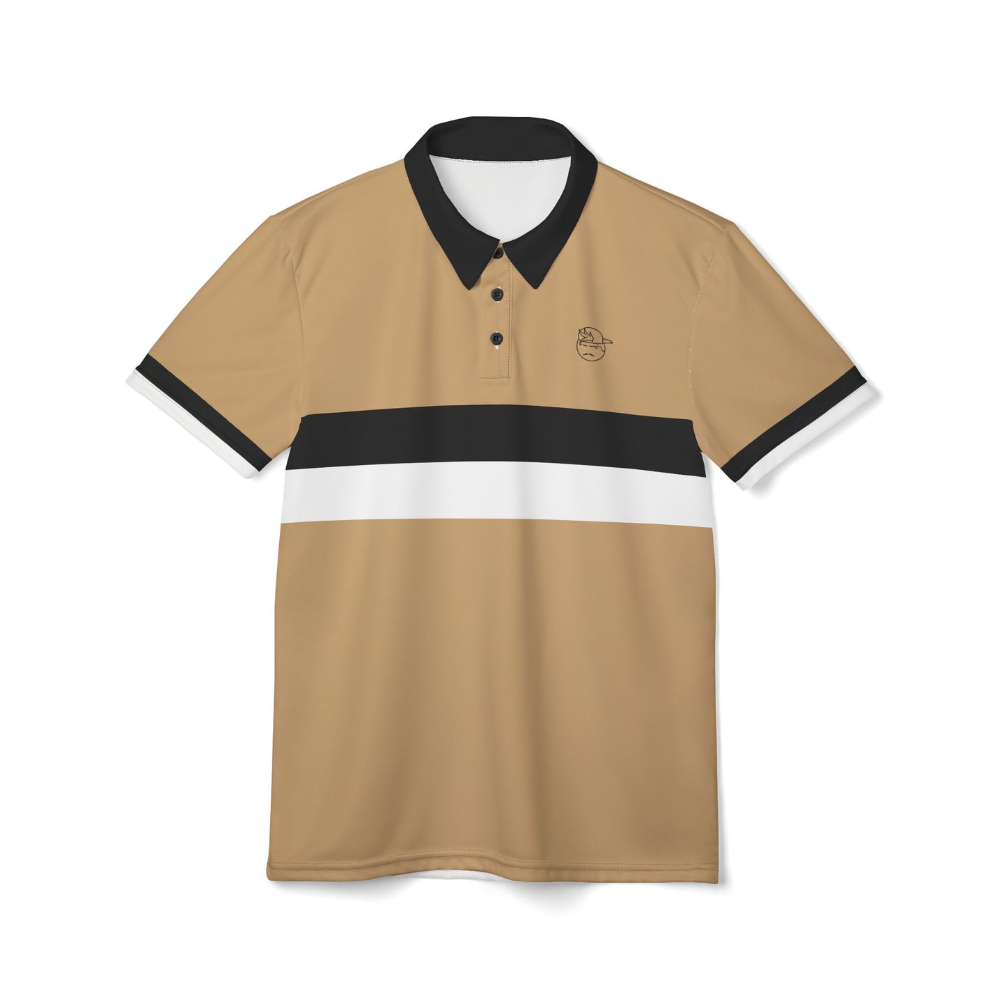 Gold/Black Thick Striped Degenerate Unisex Polo Shirt