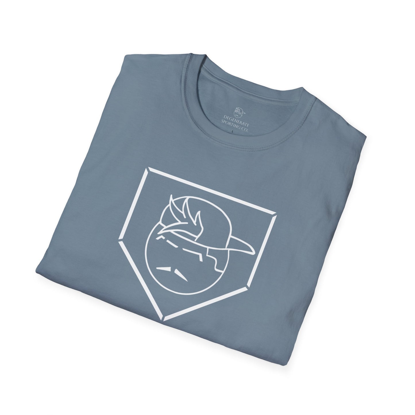 White Degenerate Baseball Logo Unisex T-Shirt