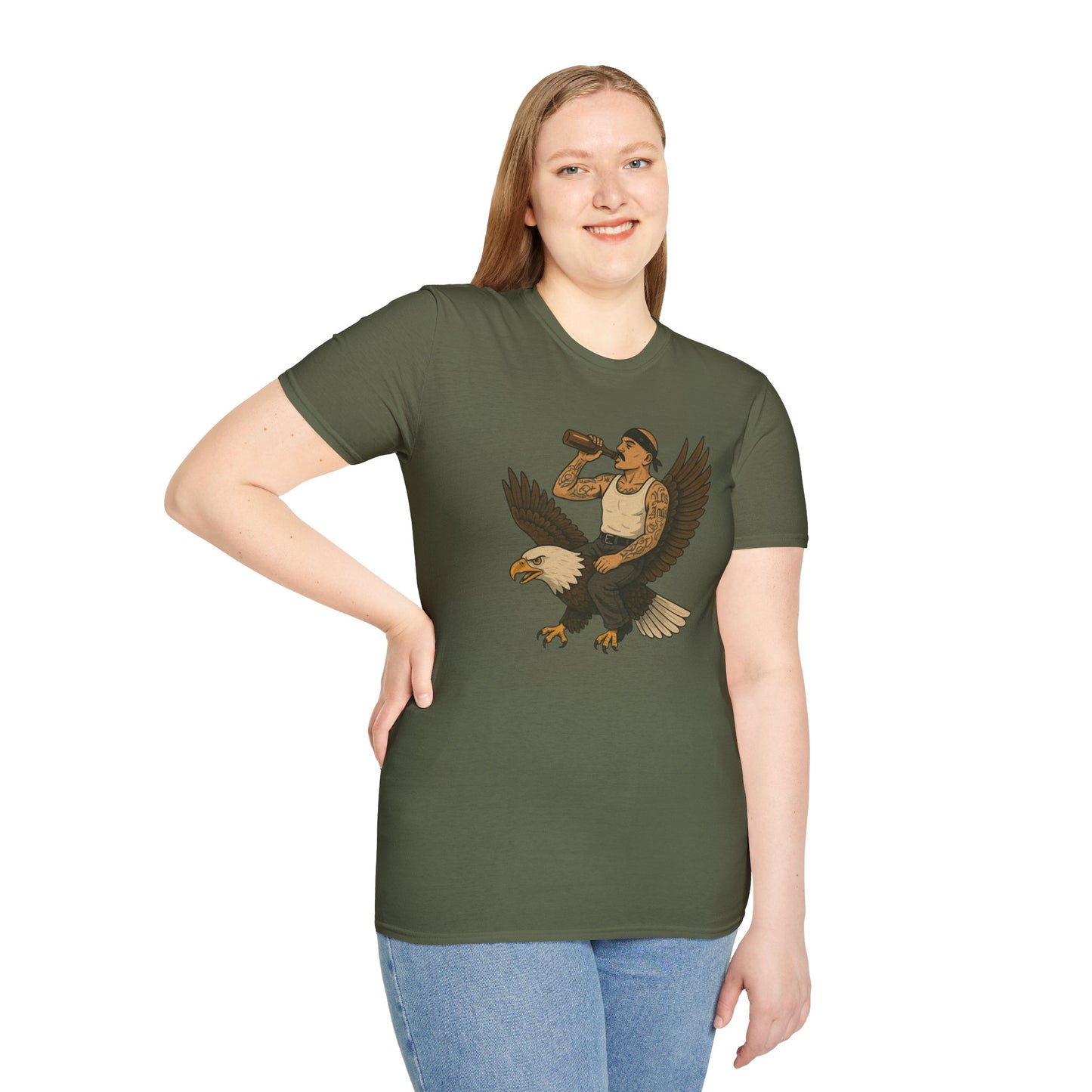 USA Vato on a Bald Eagle Patriotic Unisex T-Shirt
