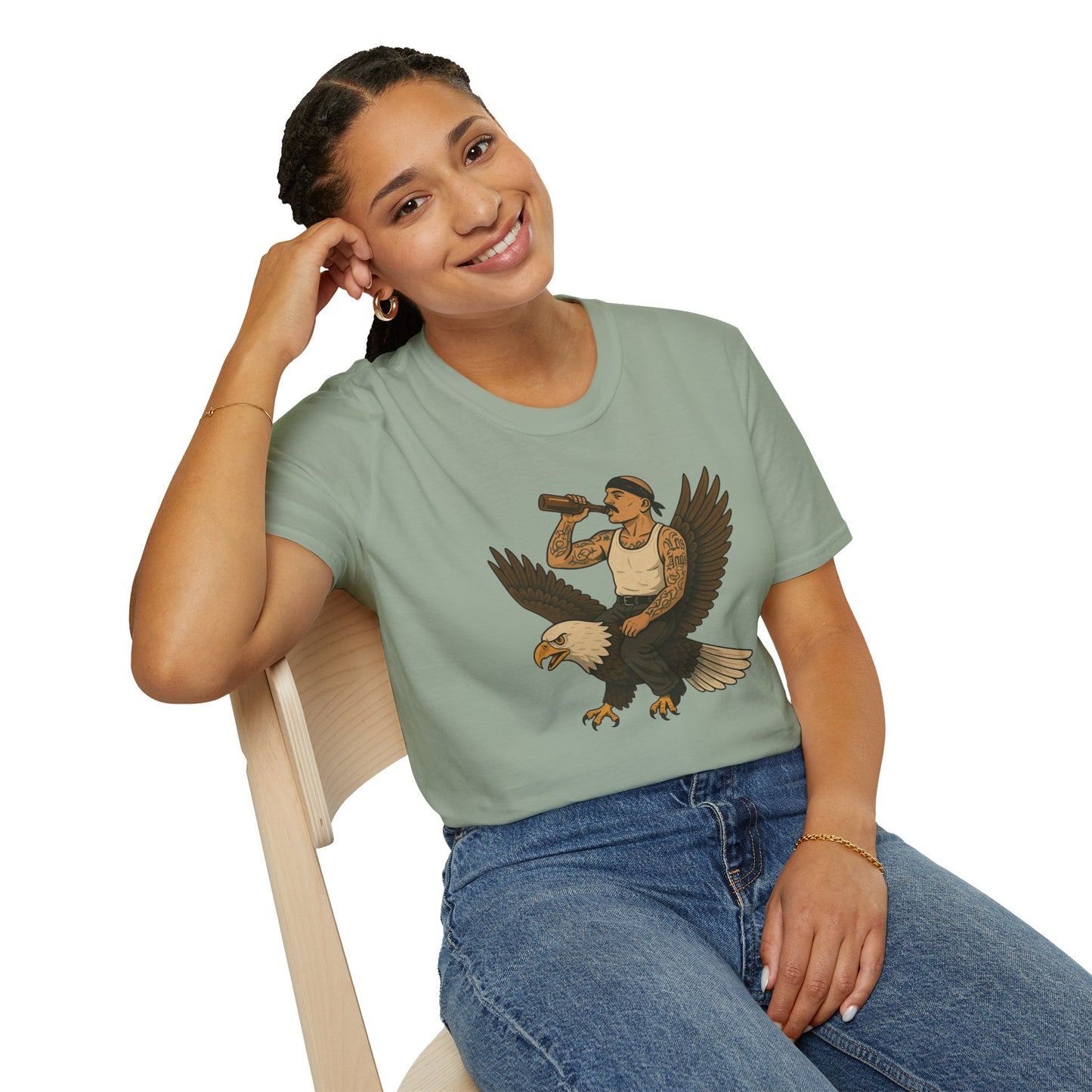 USA Vato on a Bald Eagle Patriotic Unisex T-Shirt