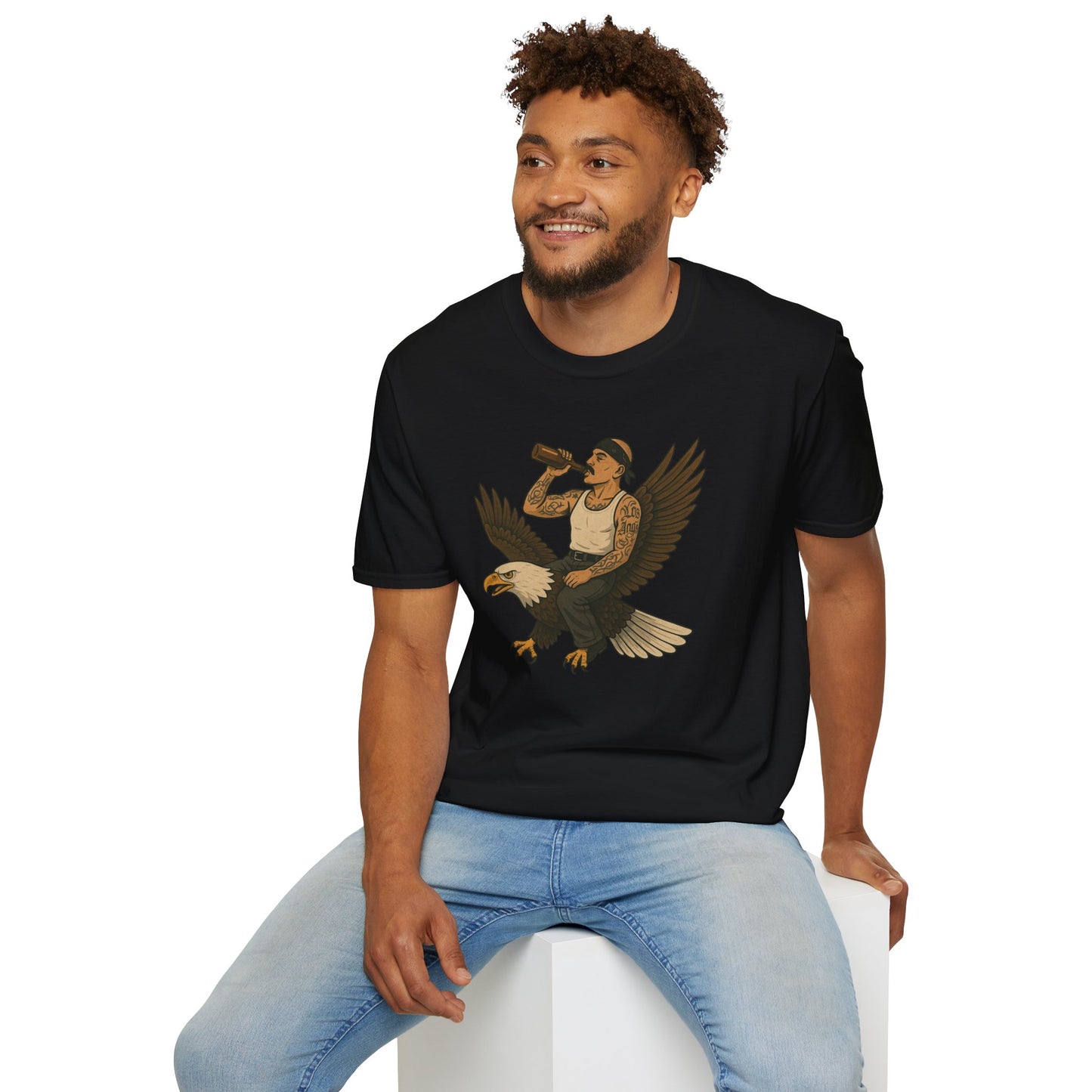 USA Vato on a Bald Eagle Patriotic Unisex T-Shirt