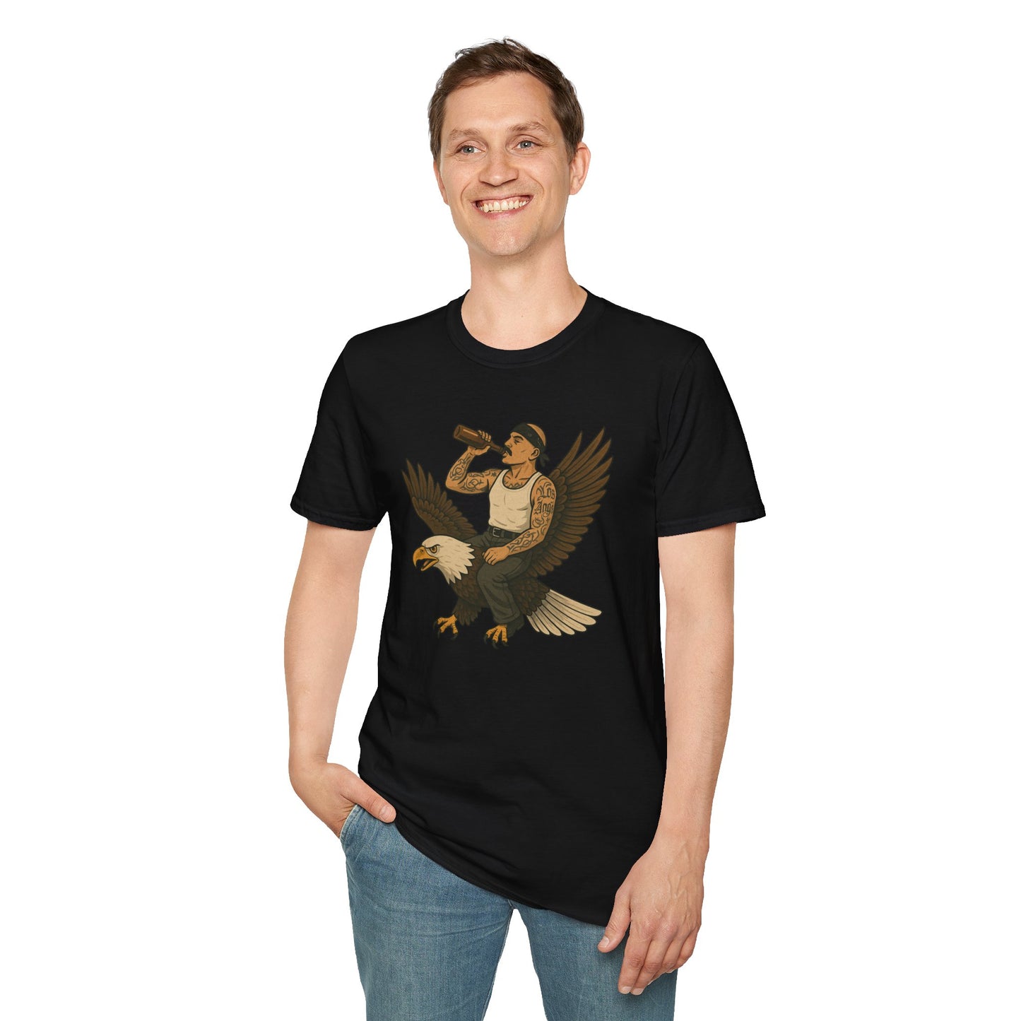 USA Vato on a Bald Eagle Patriotic Unisex T-Shirt