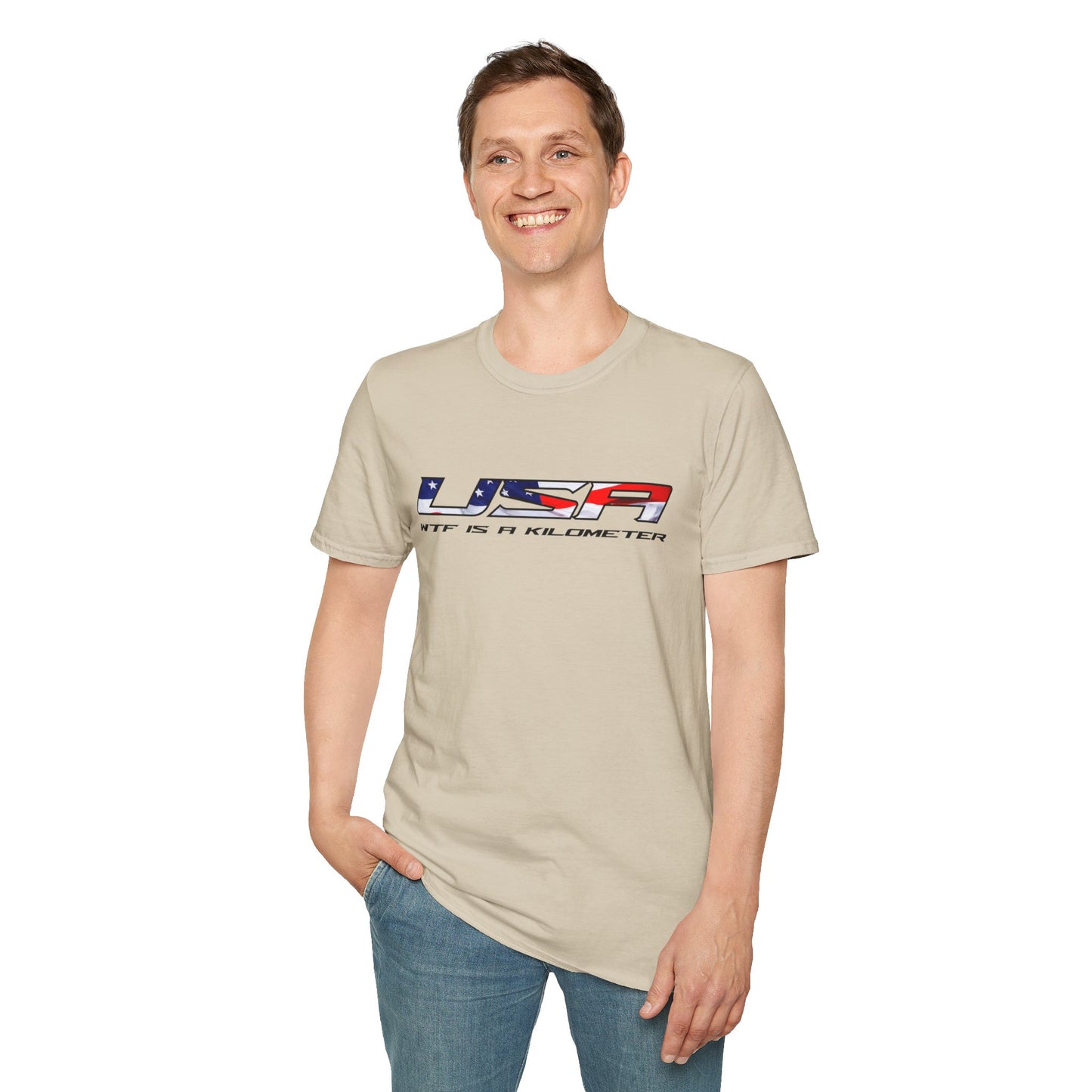 USA WTF is a Kilometer w/Flag Unisex T-Shirt