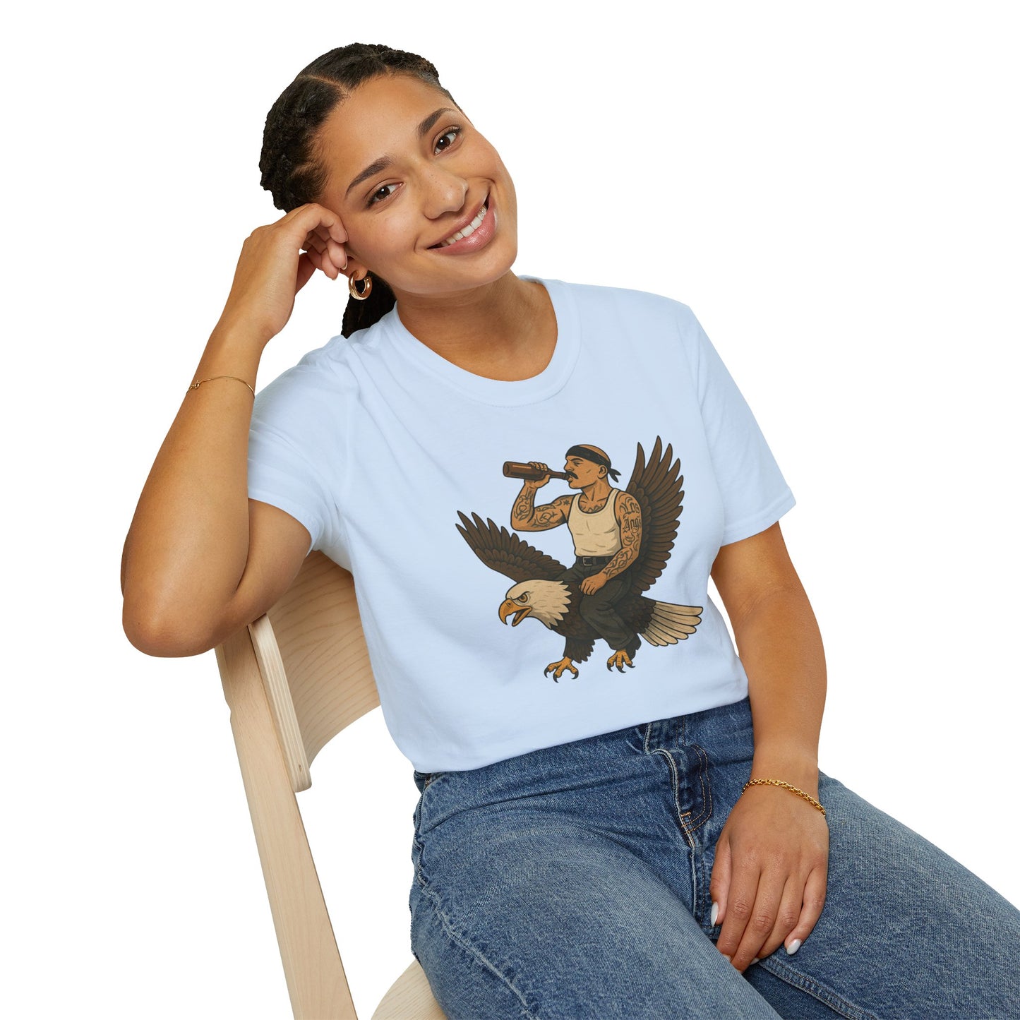 USA Vato on a Bald Eagle Patriotic Unisex T-Shirt
