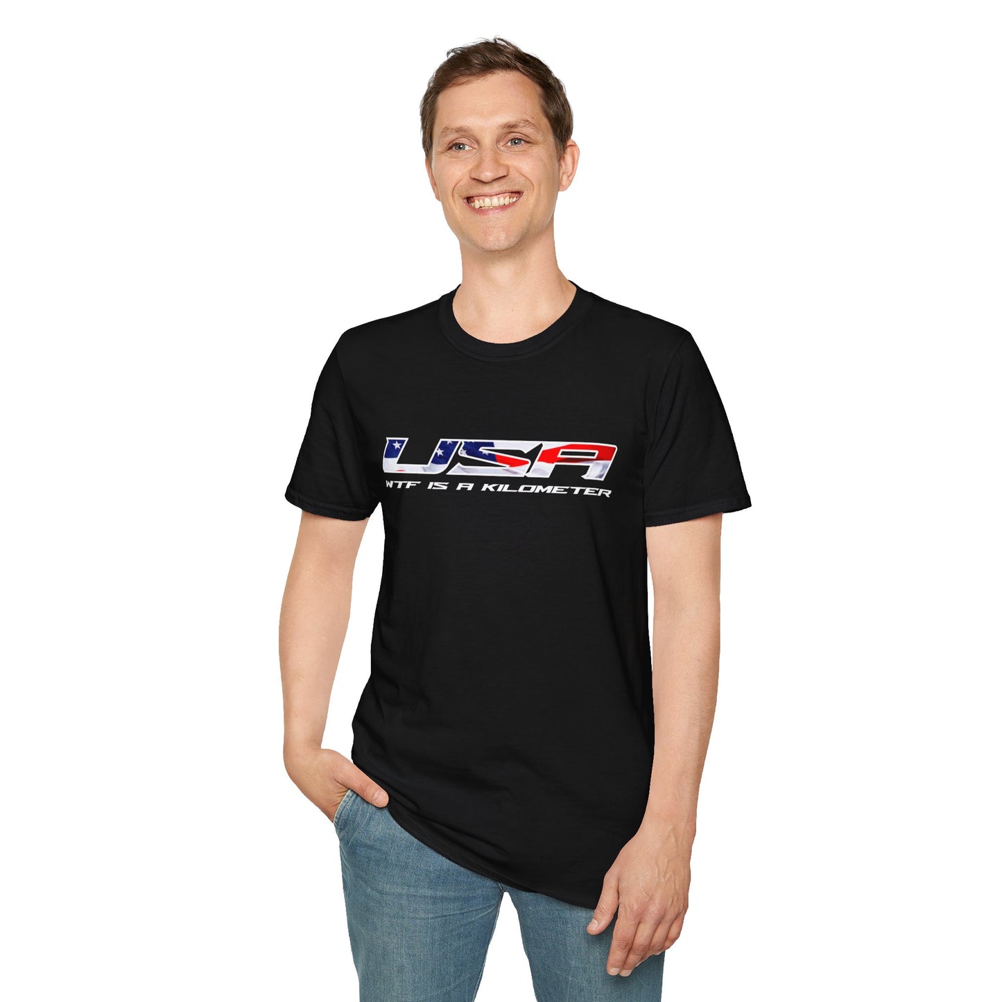 USA WTF is a Kilometer w/Flag Unisex T-Shirt