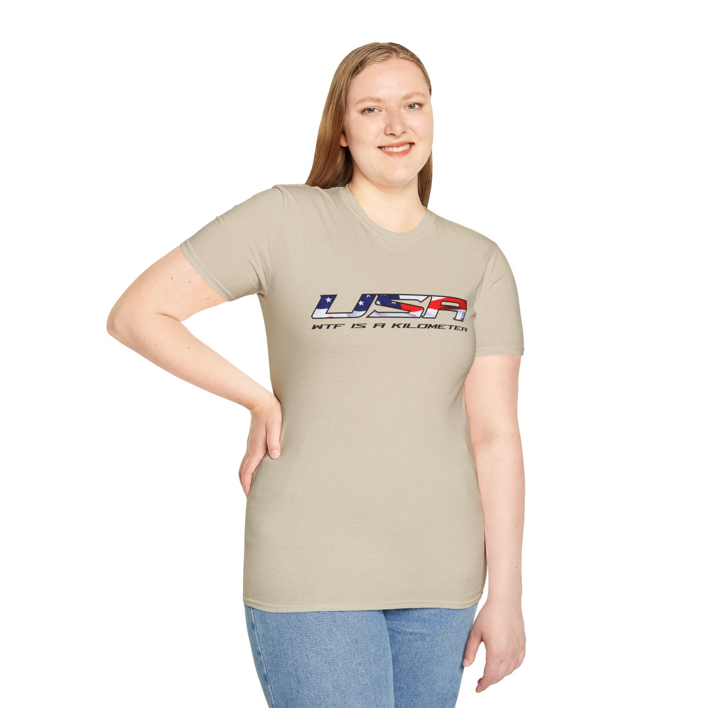 USA WTF is a Kilometer w/Flag Unisex T-Shirt