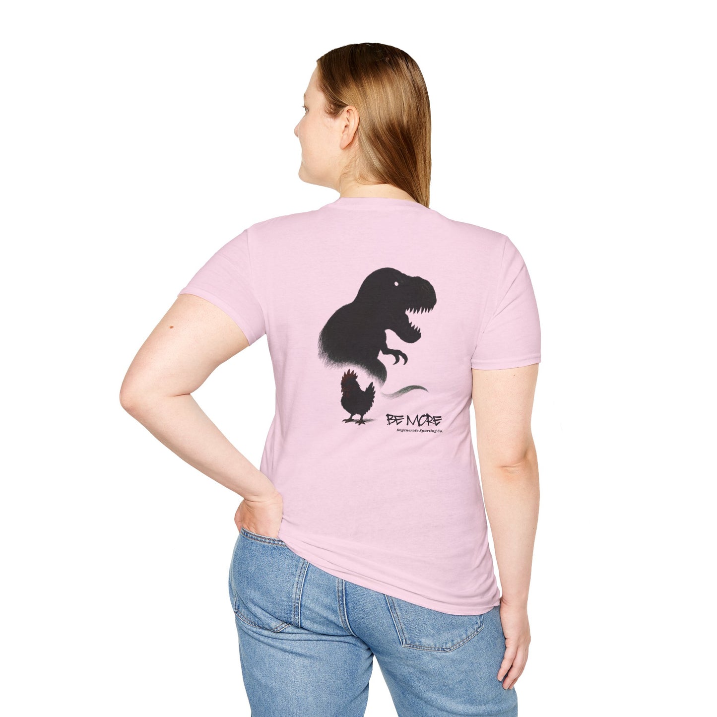 Be More. Chicken and T-Rex Evolution Graphic T-Shirt