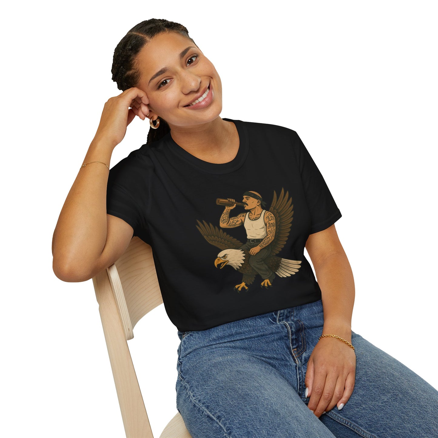USA Vato on a Bald Eagle Patriotic Unisex T-Shirt