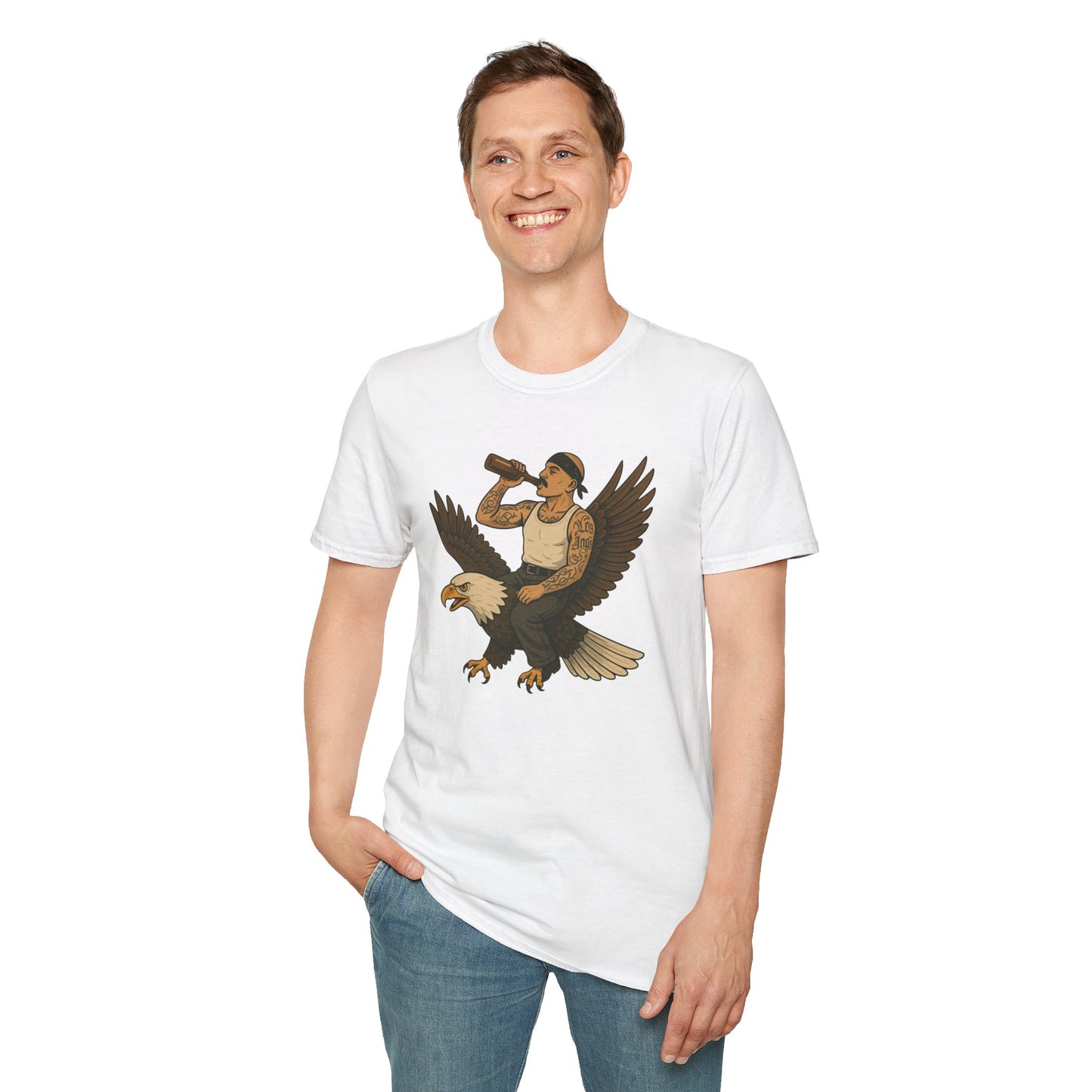 USA Vato on a Bald Eagle Patriotic Unisex T-Shirt