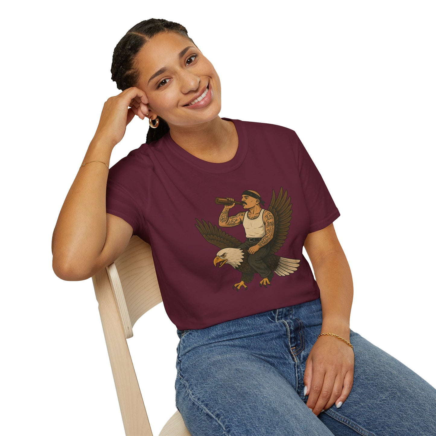 USA Vato on a Bald Eagle Patriotic Unisex T-Shirt